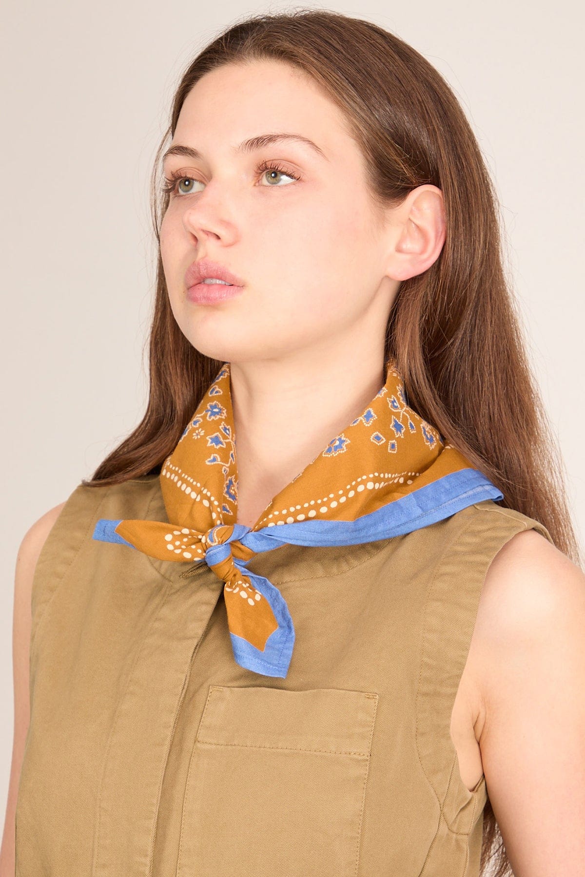 Provencal Paisley Print Bandana in Cumin - Image 2