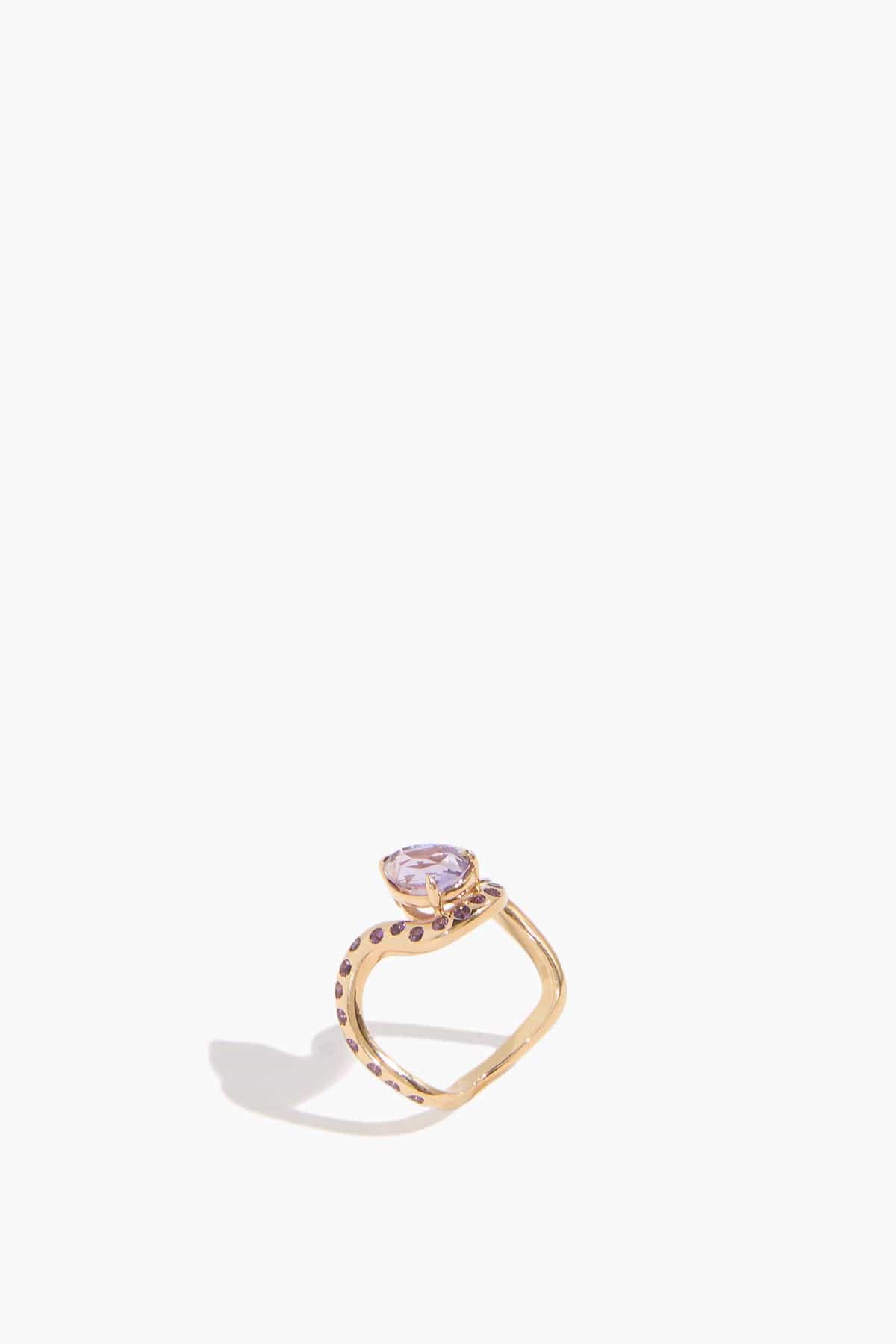 Purple Sapphire Octavia Ring in 18k Yellow Gold - Image 3