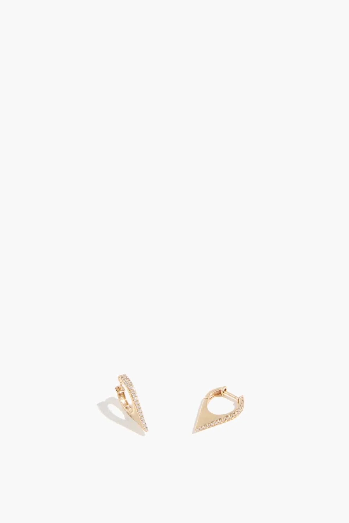 Pyramid Pave Spike Earrings in 14k Yellow Gold