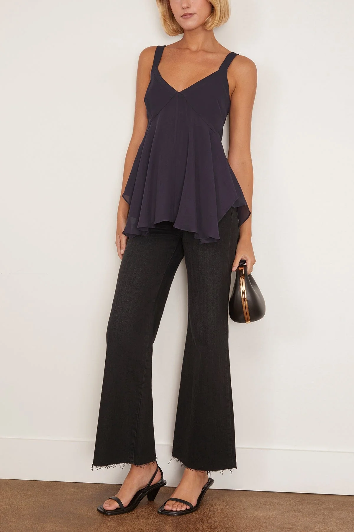 Raina Handkerchief Top in Navy - Image 2