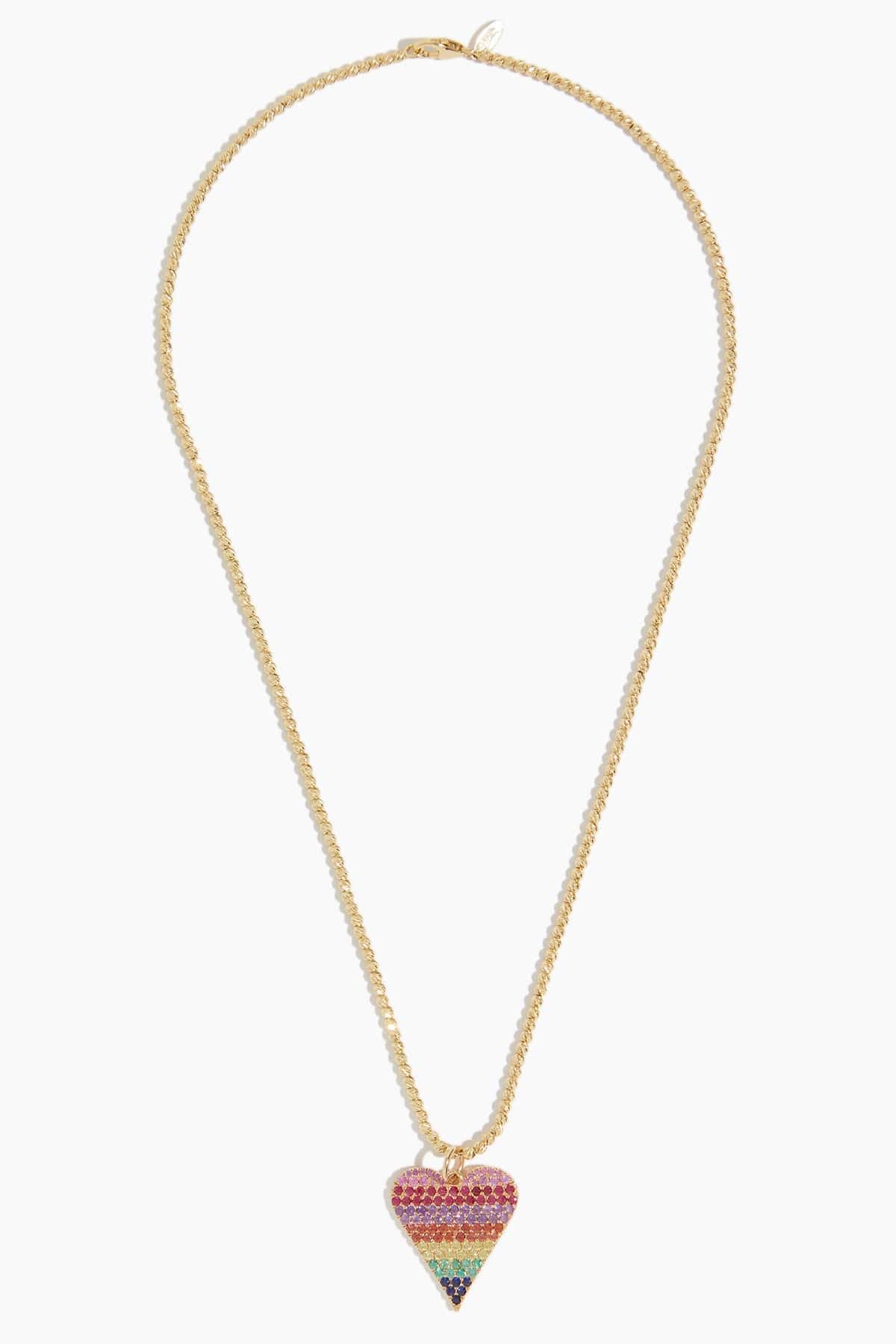 Rainbow Heart Pendant in 14k Yellow Gold - Image 3