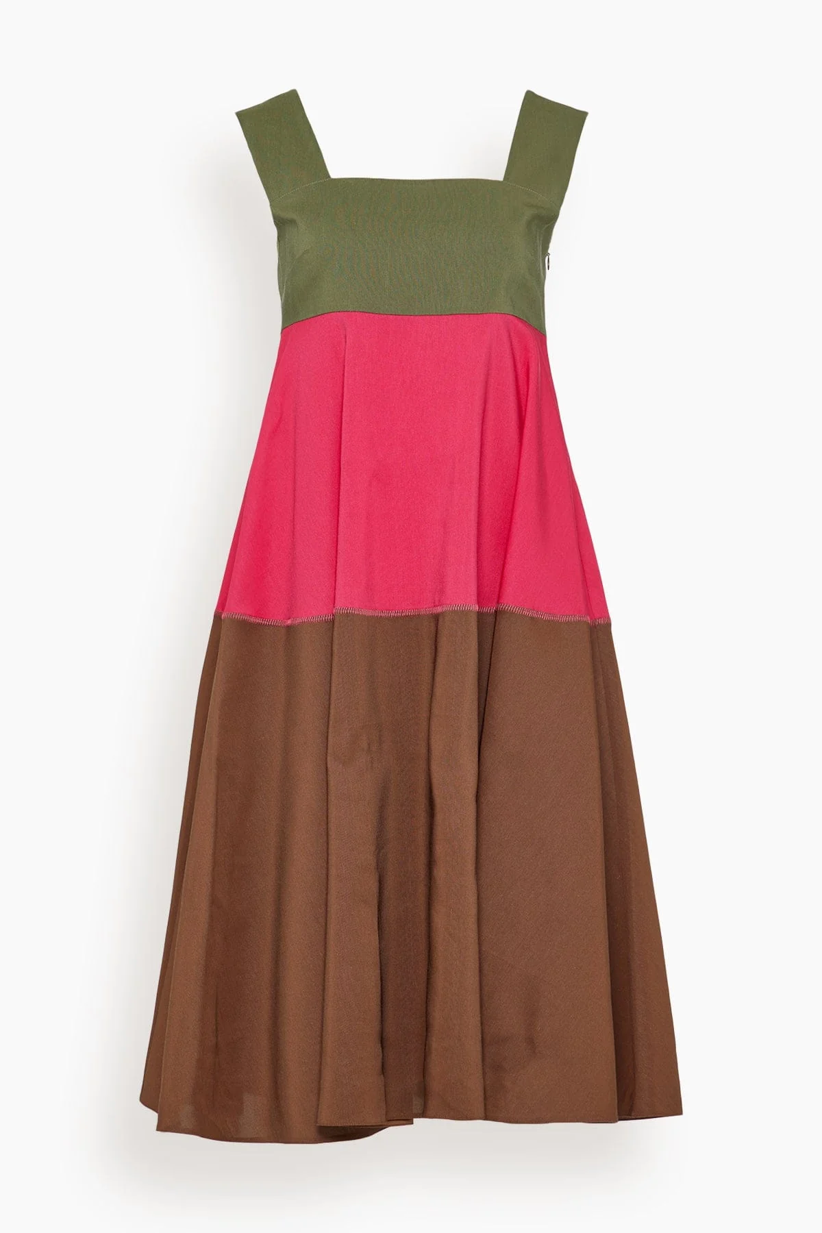 Raw Viscose Ramie Dress in Tobacco