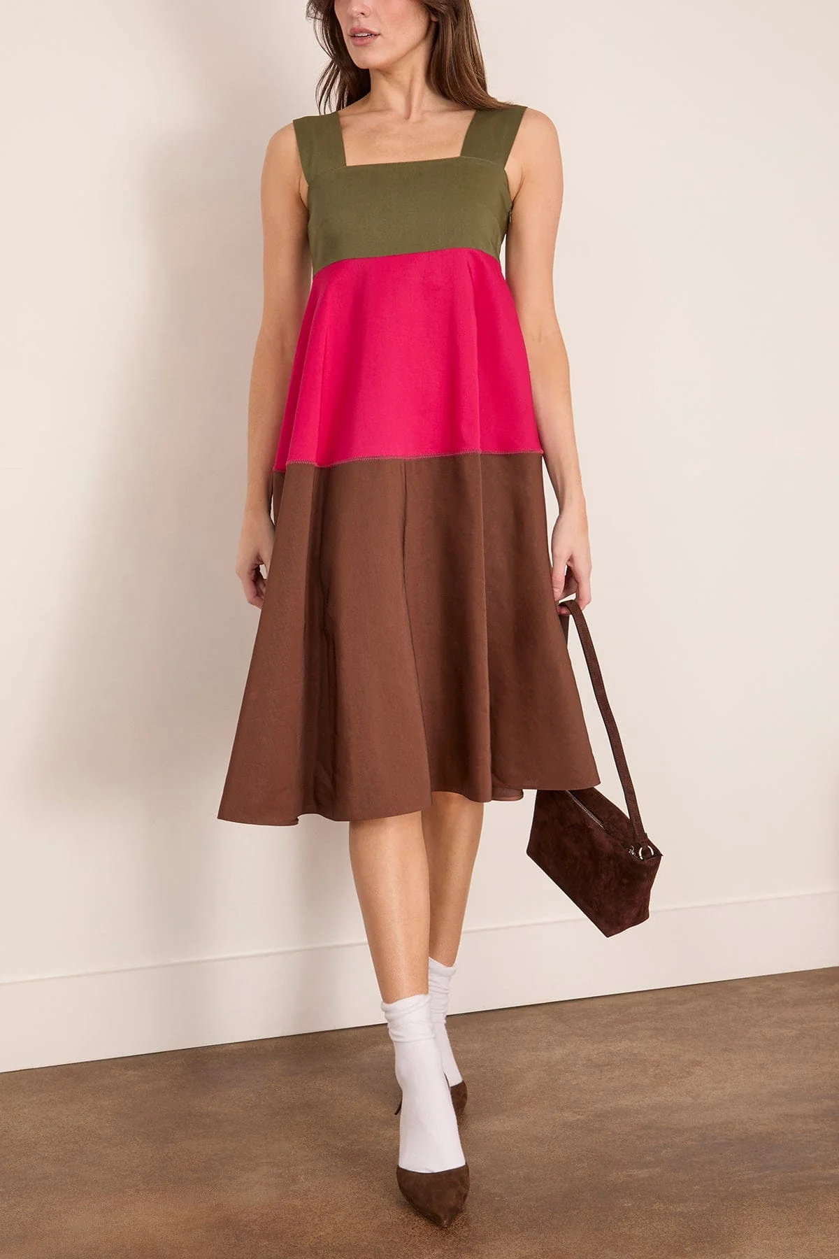 Raw Viscose Ramie Dress in Tobacco - Image 2