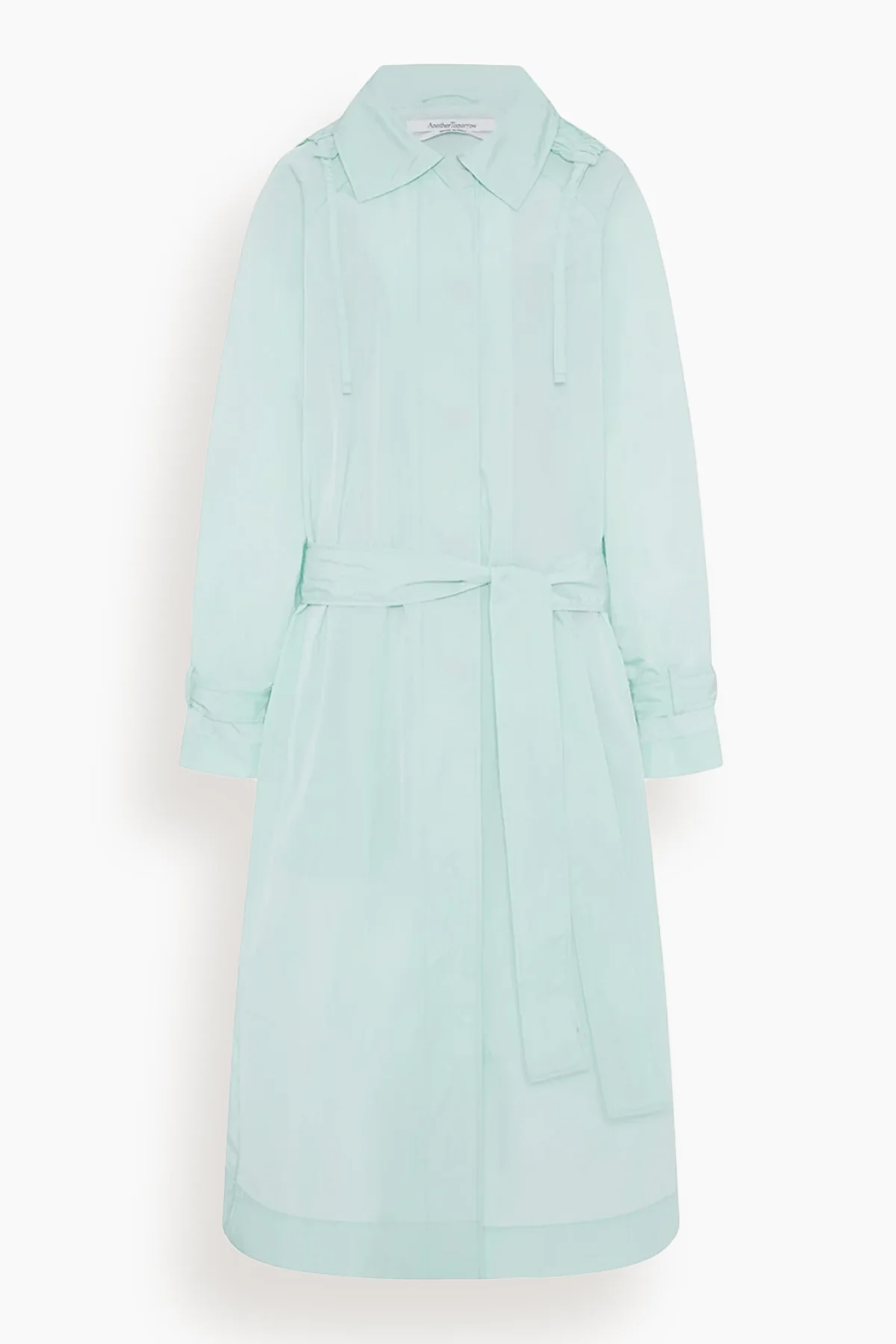 Recycled Nylon Trench in Aquamarine