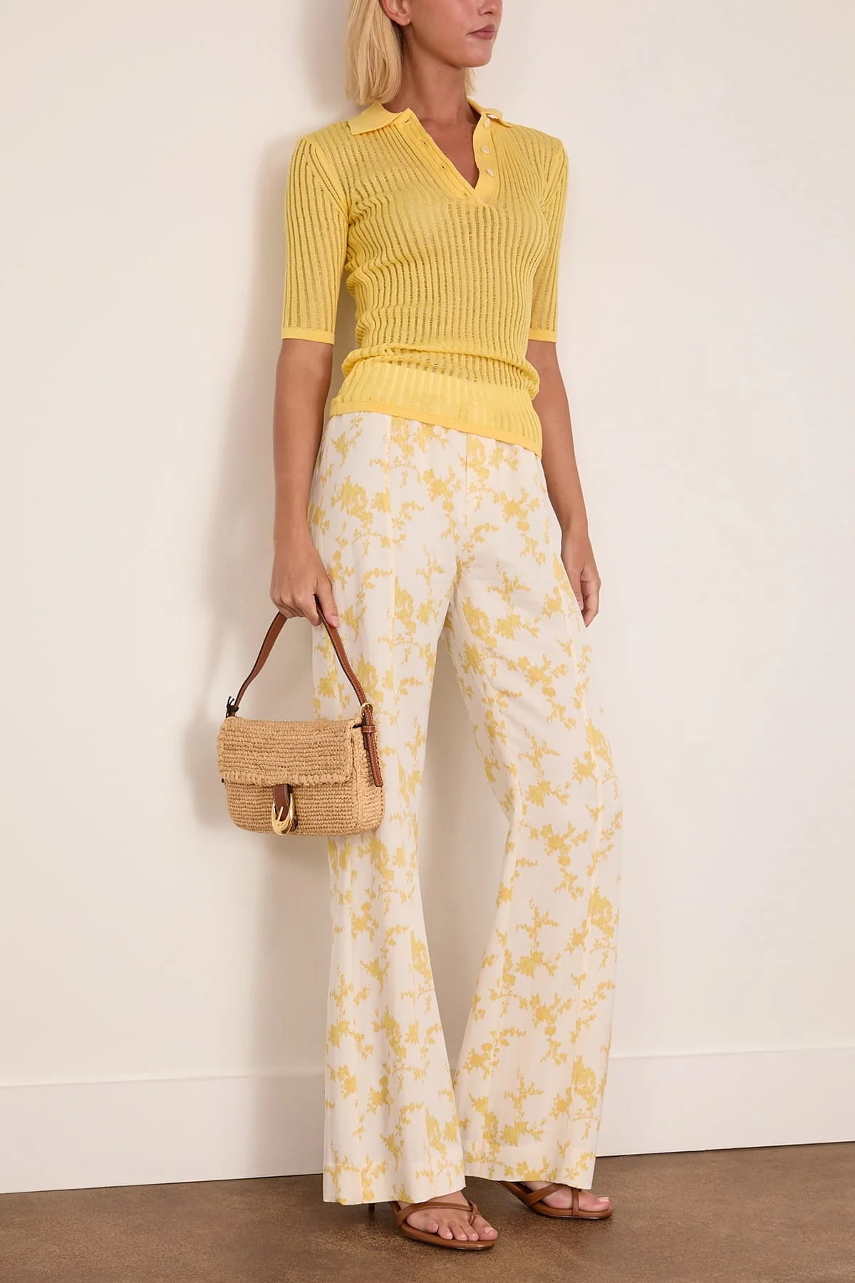 Relaxed Printed Trouser in Daffodil Bouquet - Image 2
