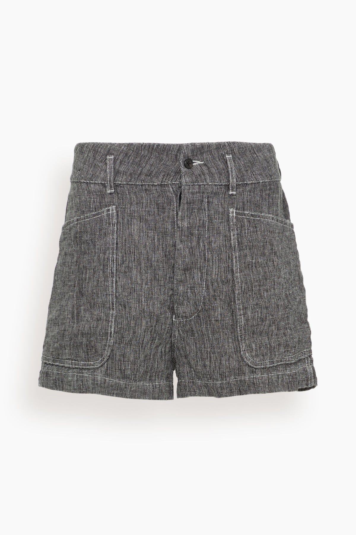Relaxed Short in Dark Grey with Micro Stripe