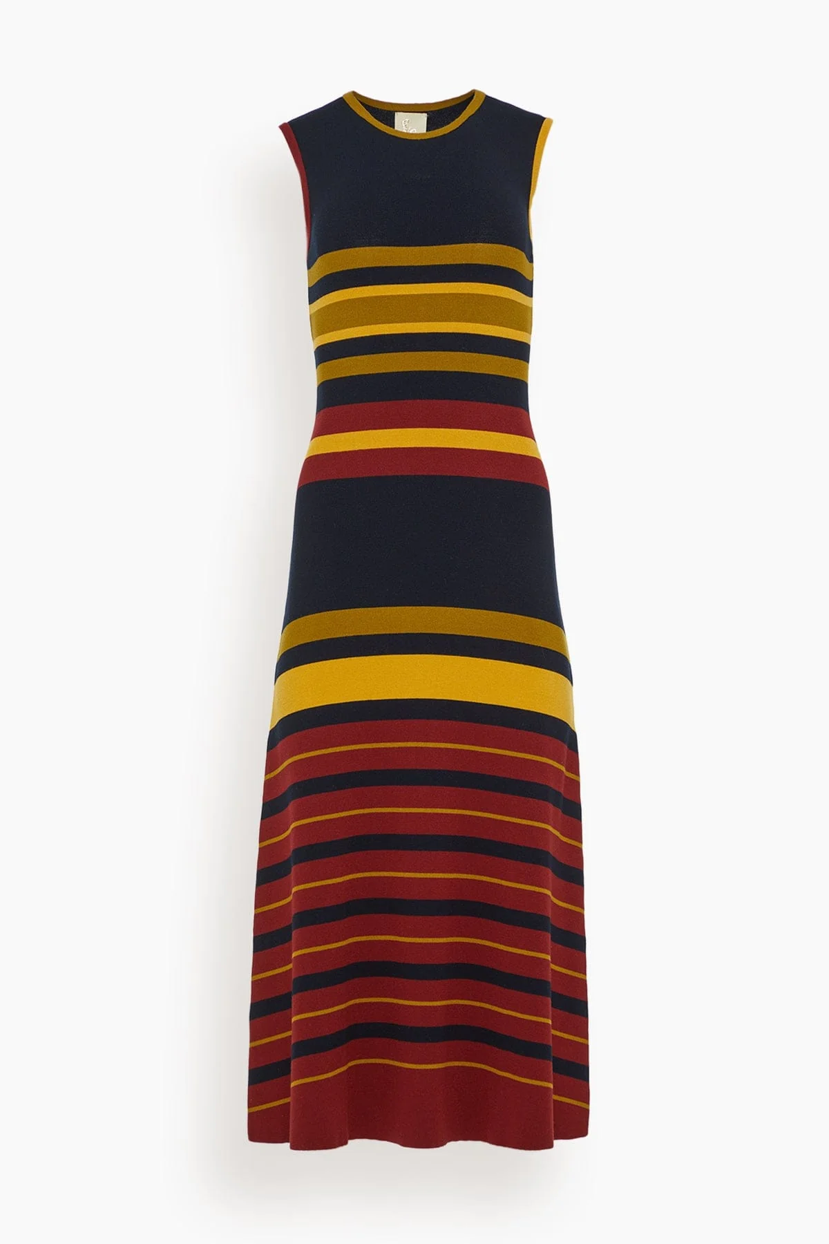 Rian Knitted Open Back Dress in Multi Stripes