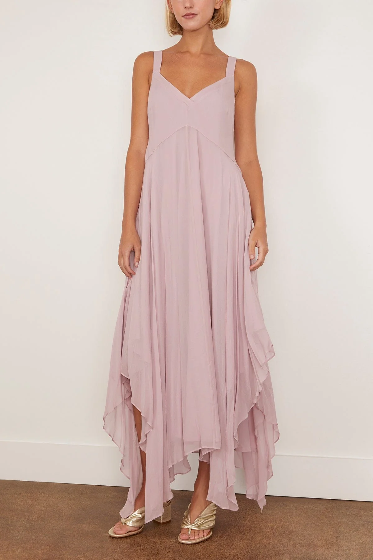 Riley Handkerchief Dress in Dusty Pink - Image 3