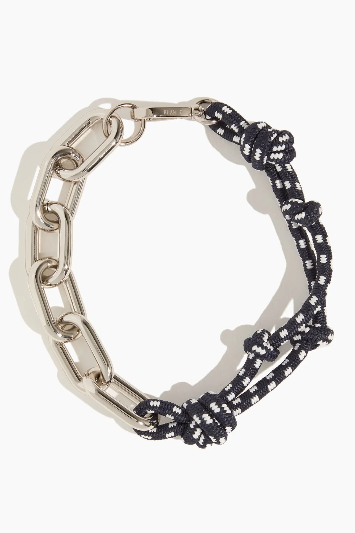 Rope and Chain Necklace in Blue White - Image 3