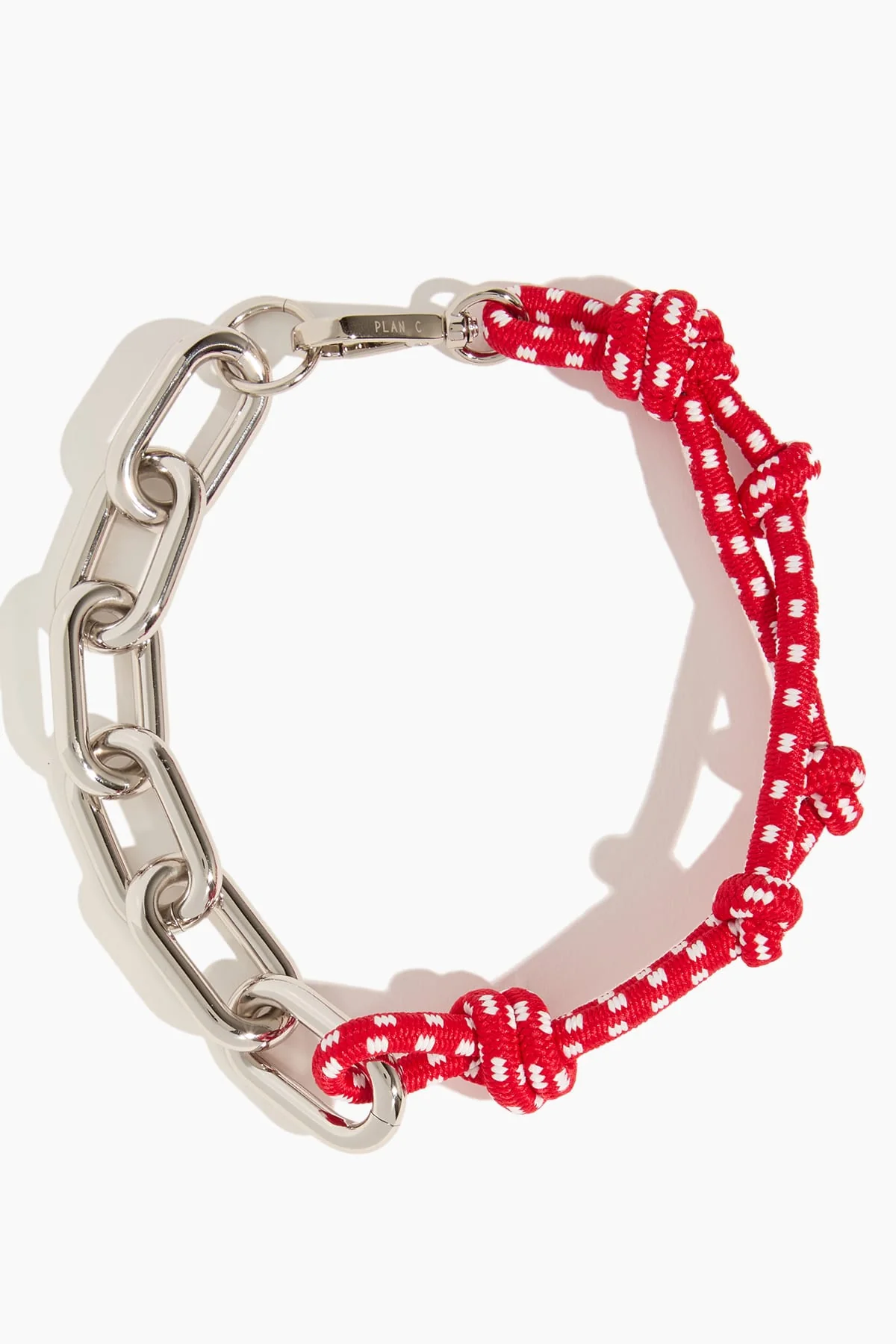 Rope and Chain Necklace in Red White - Image 3