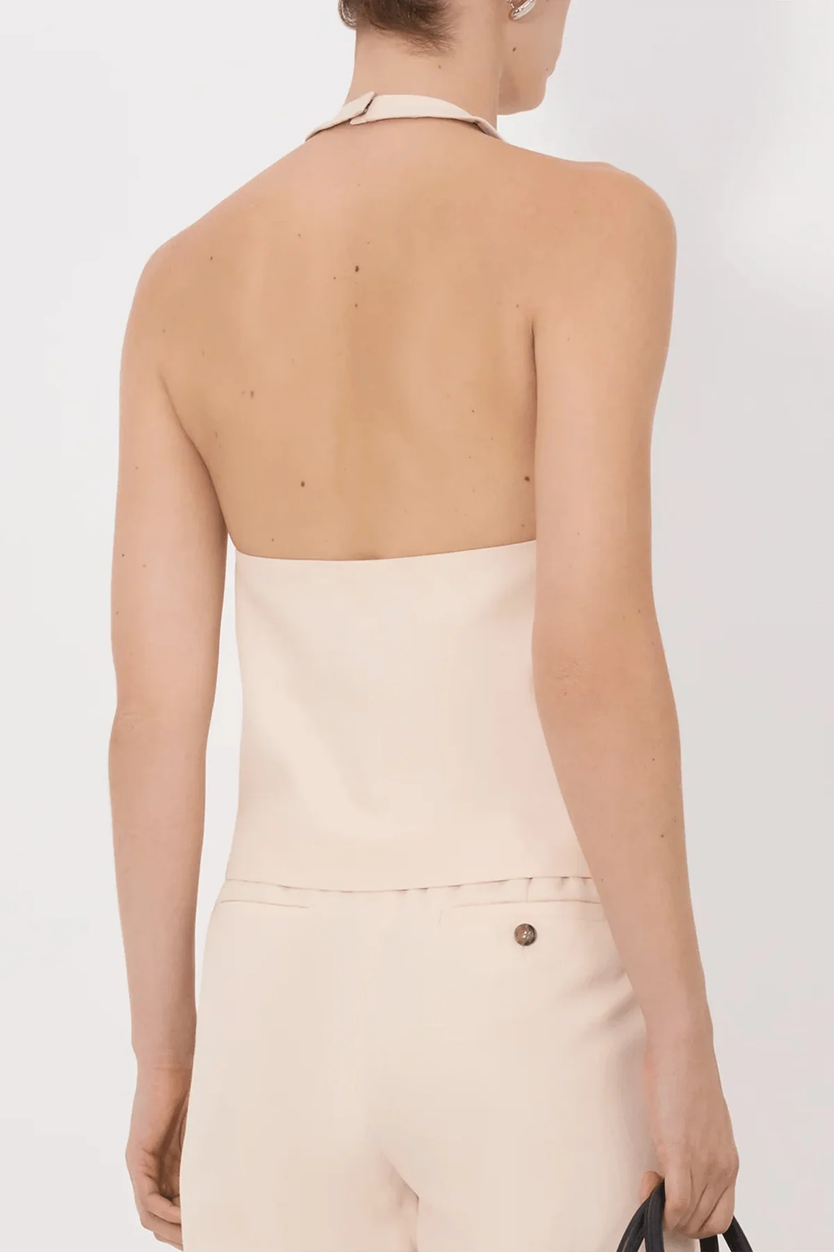 Sami Backless Halter Top in Cream Rose - Image 4
