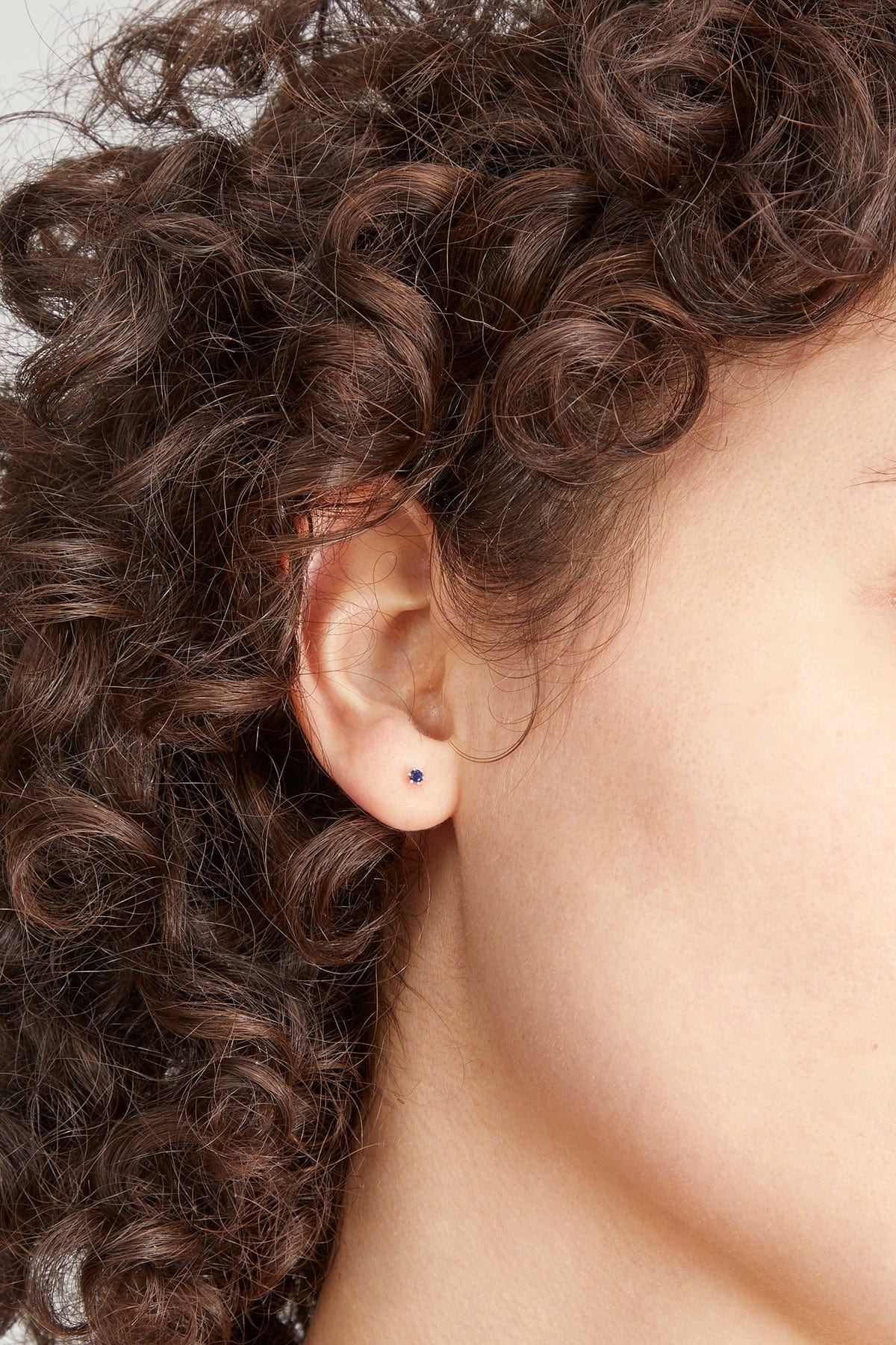 Sapphire Dot Single Stud in 14k Yellow Gold - Image 2