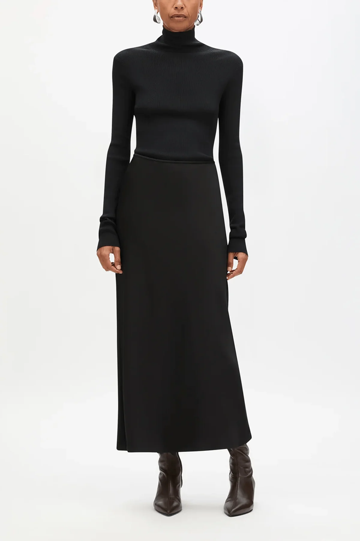 Satin Skirt in Black - Image 2