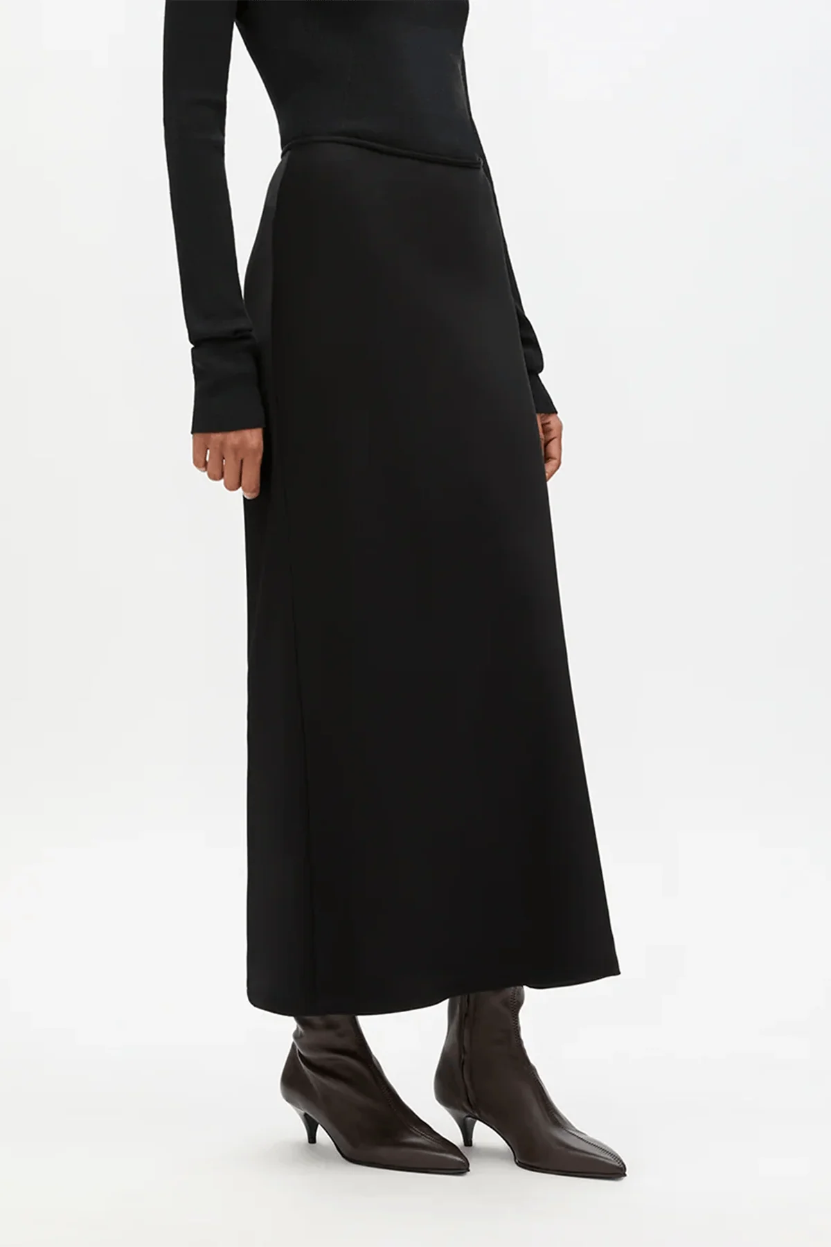 Satin Skirt in Black - Image 3