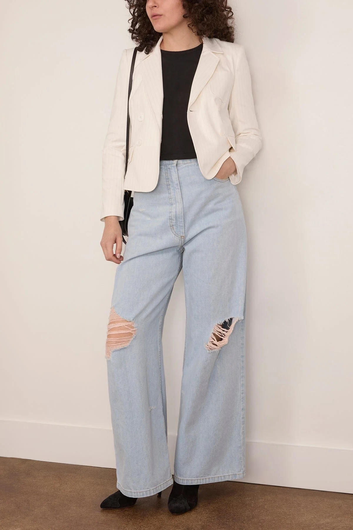 Schoolboy Blazer in White/Black - Image 2