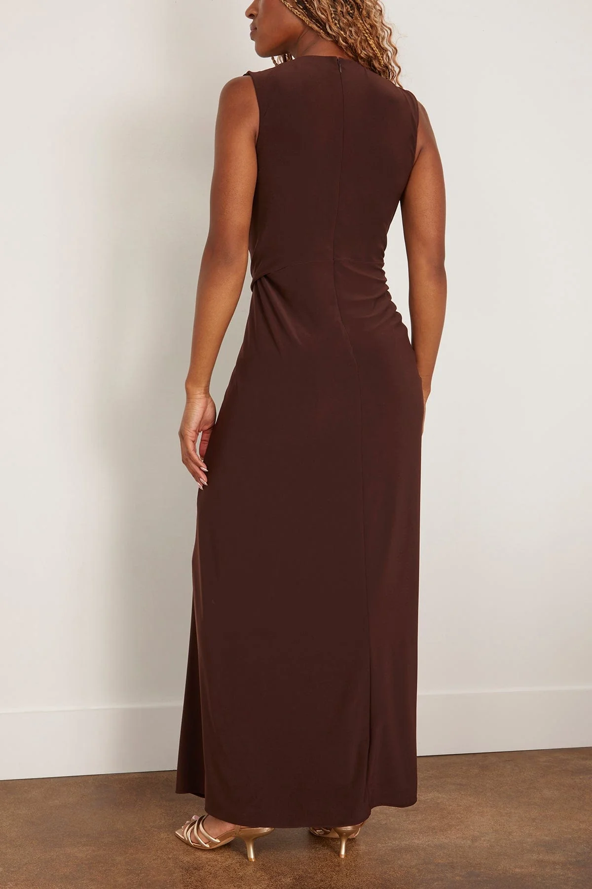 Serena V-Neck Dress in Espresso - Image 4