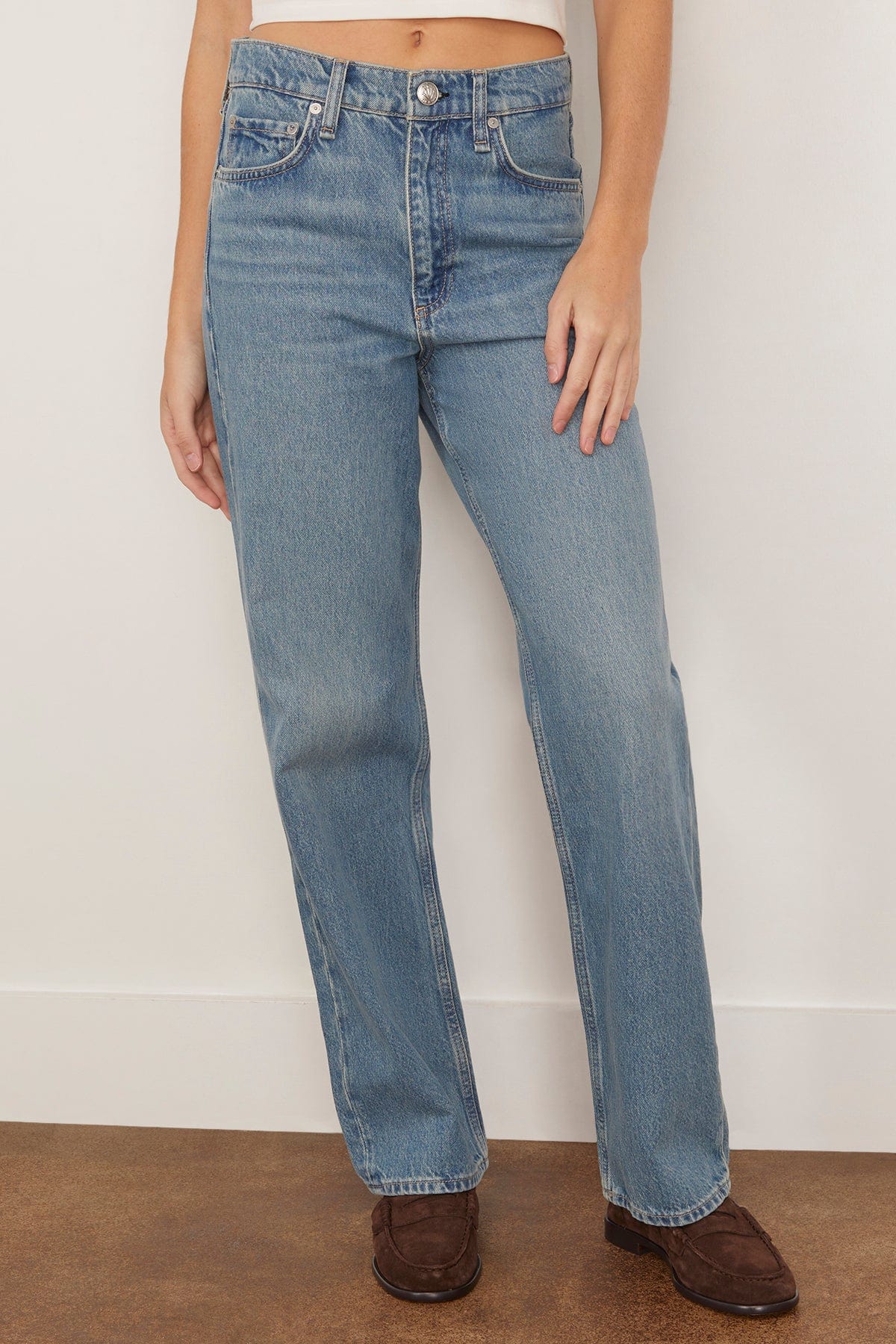 Shea High Rise Ankle Straight Jean in Ithaca - Image 3