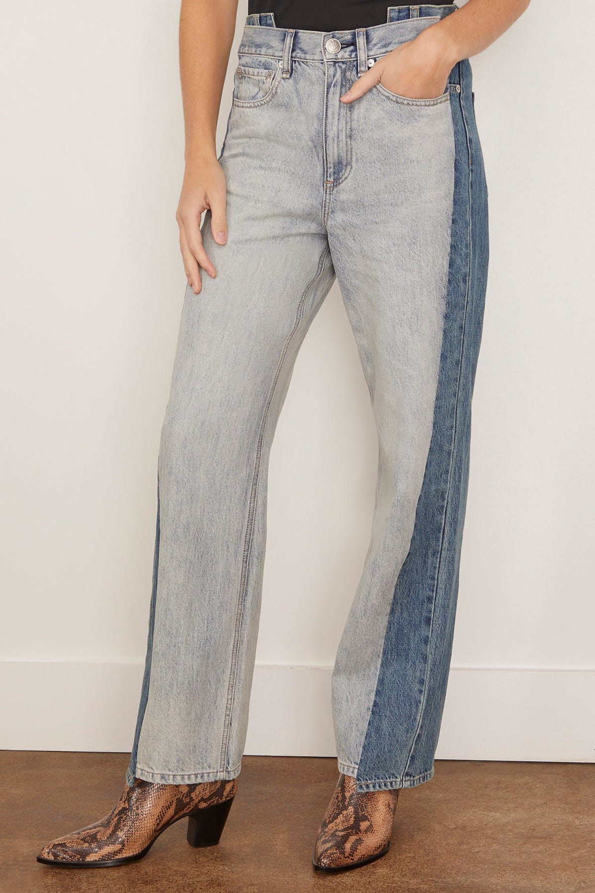 Shea High Rise Ankle Straight Jean in York Spliced - Image 3