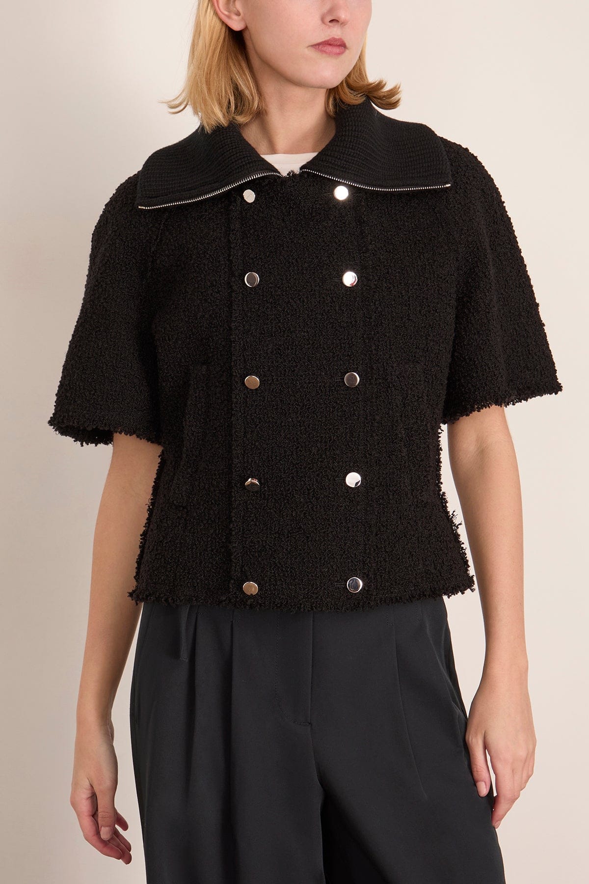 Short Sleeve Jacket in Black - Image 3