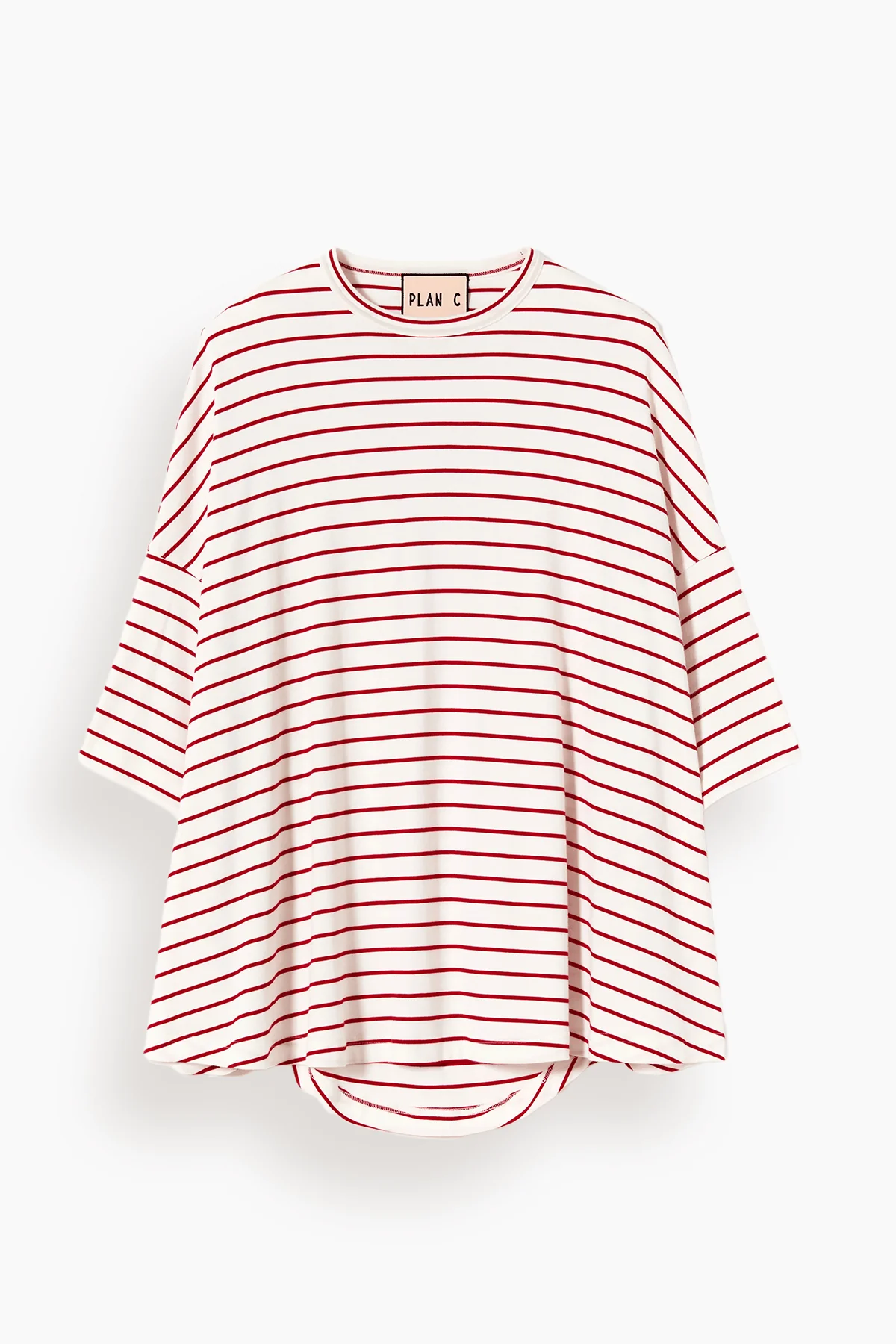 Short Sleeve T-Shirt in White/Red Stripe