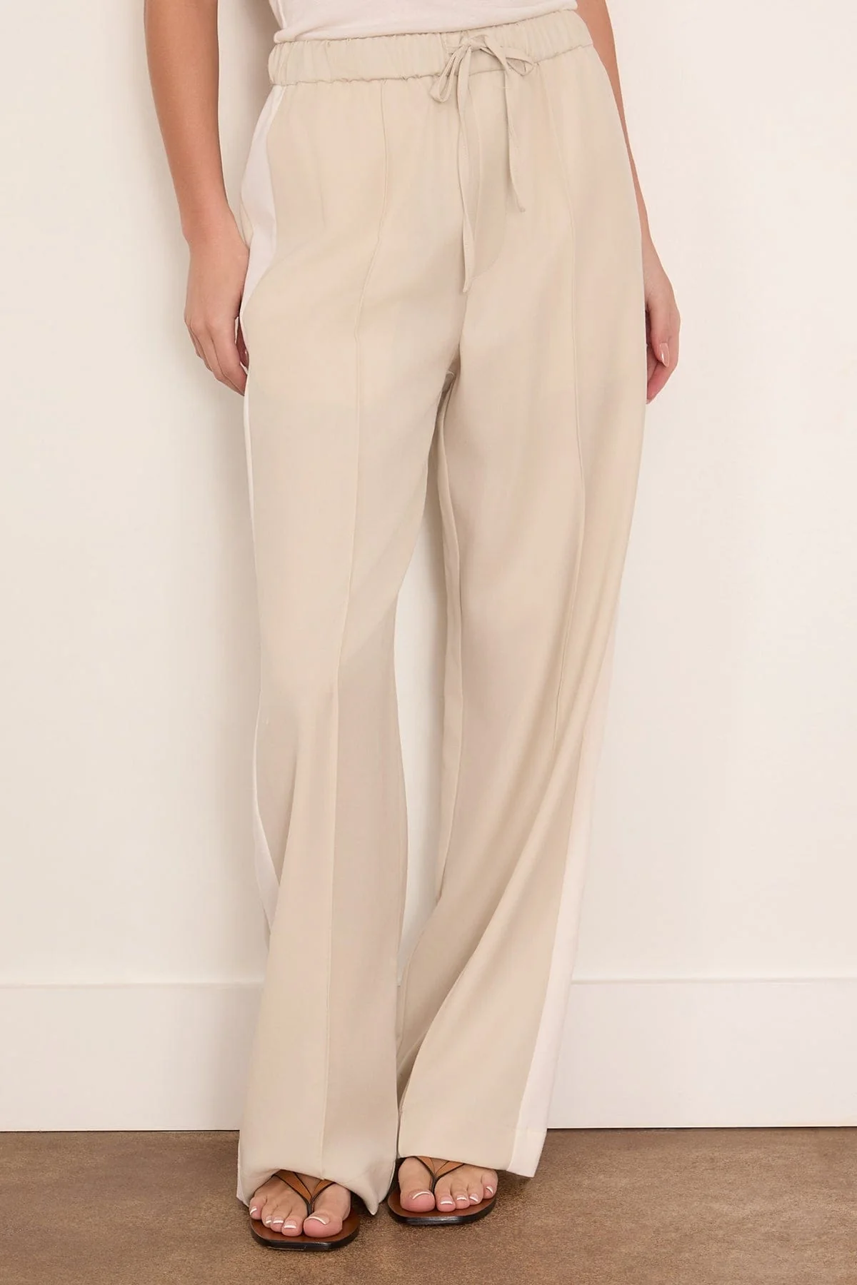 Siena Wool Side Stripe Pant in Ivory - Image 3