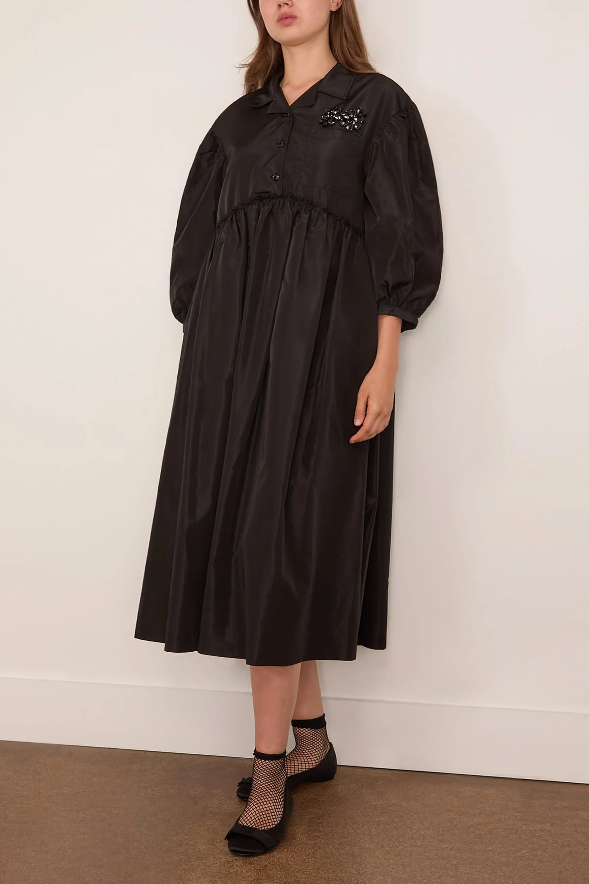 Signature Smock Shirt Dress in Black/Jet - Image 3