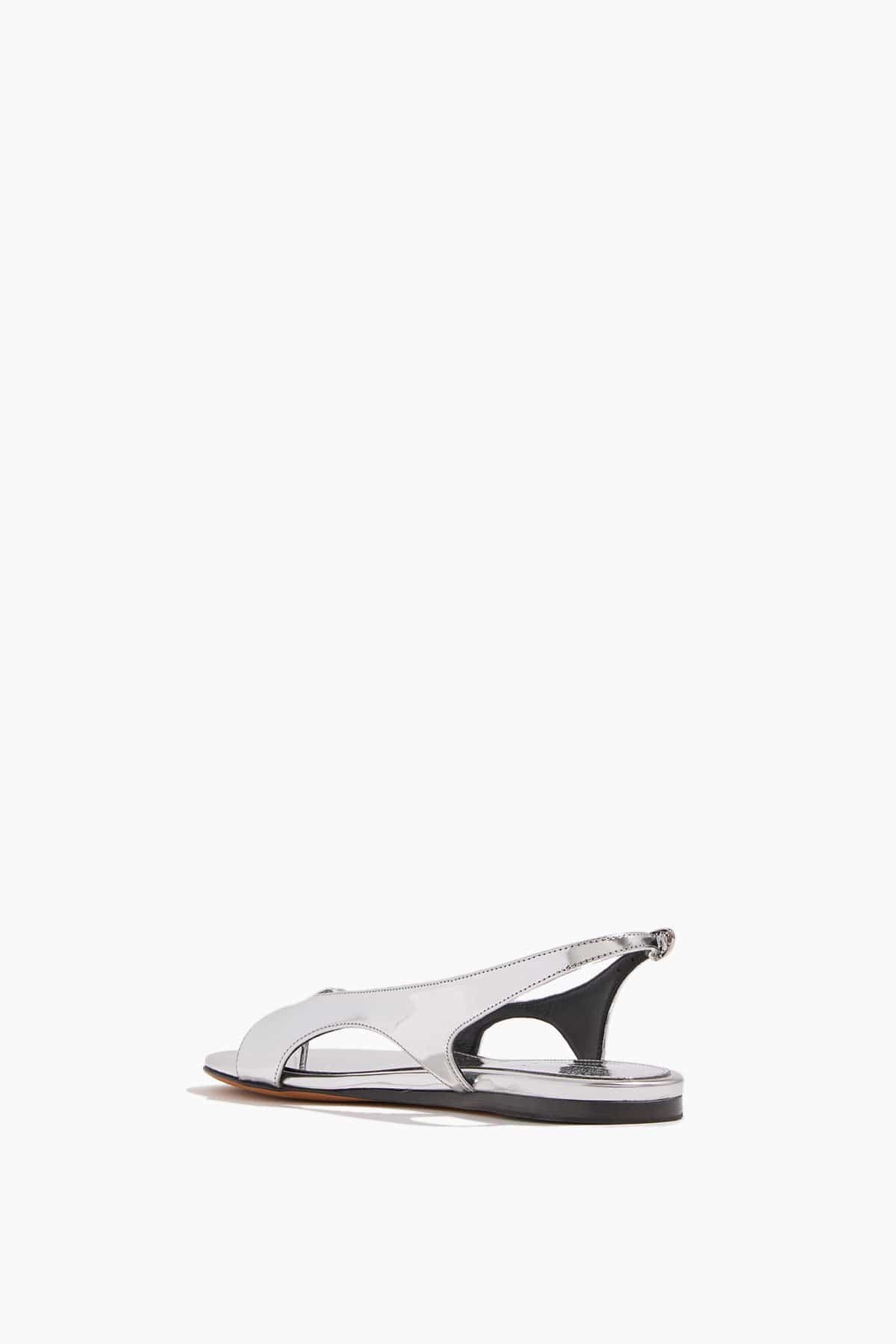 Slash Flat Thong Sandals in Silver - Image 3