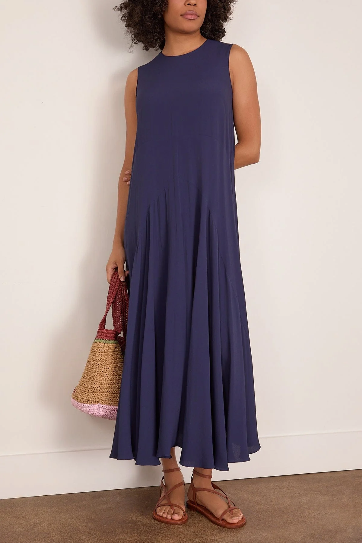 Sleeveless Long Dress in Light Navy - Image 2