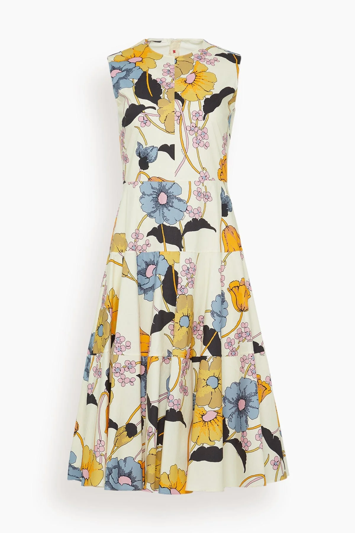 Sleeveless Midi Dress in Bone