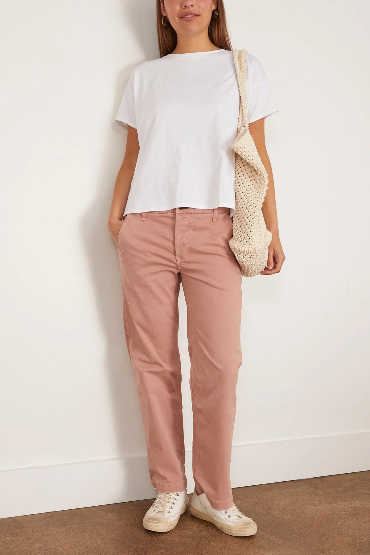 Slim Chino Pant in Washed Dusty Rose - Image 3