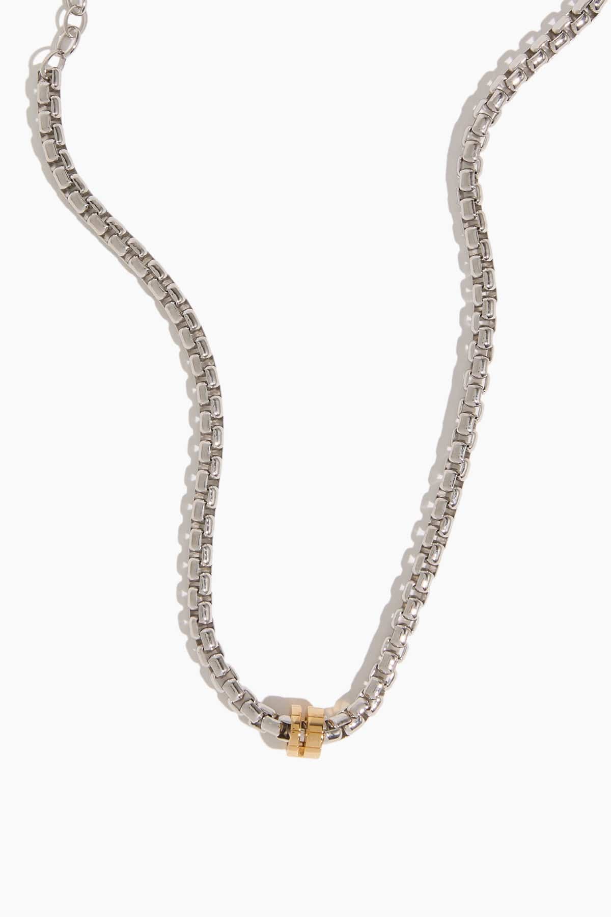 Slot Charm Necklace in Silver Gold