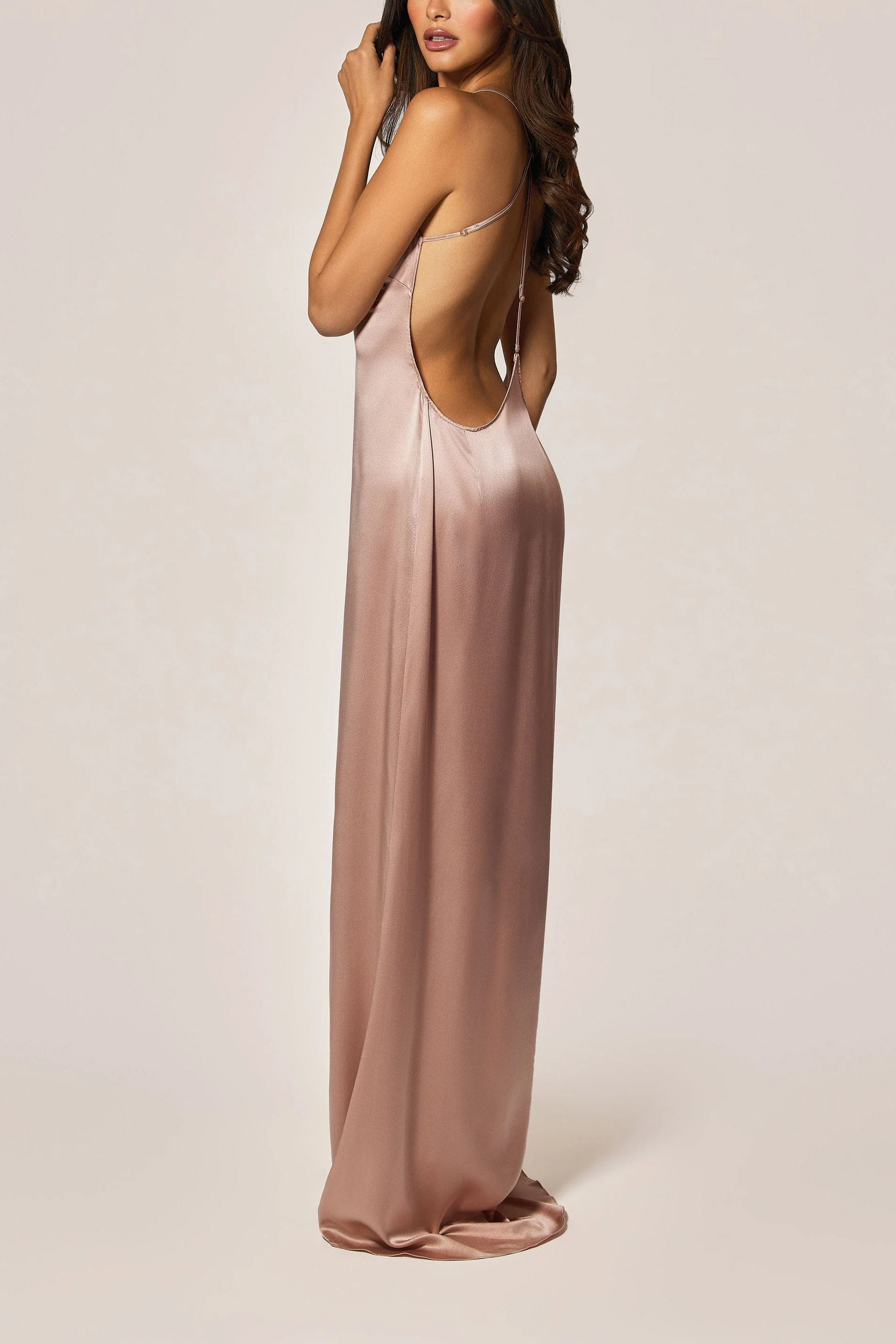 Soie T-Back Gown in Buff - Image 3