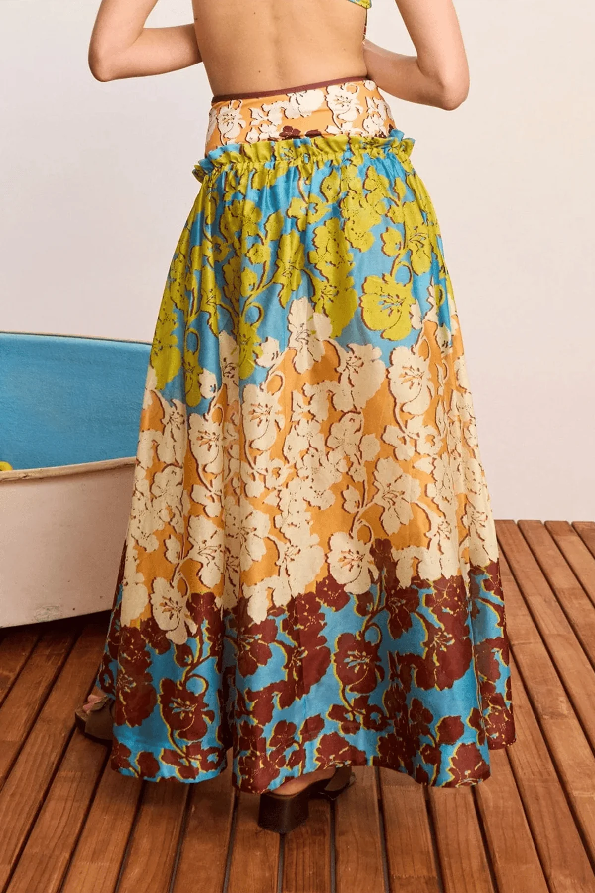 Splice Midi Skirt in Multi - Image 4