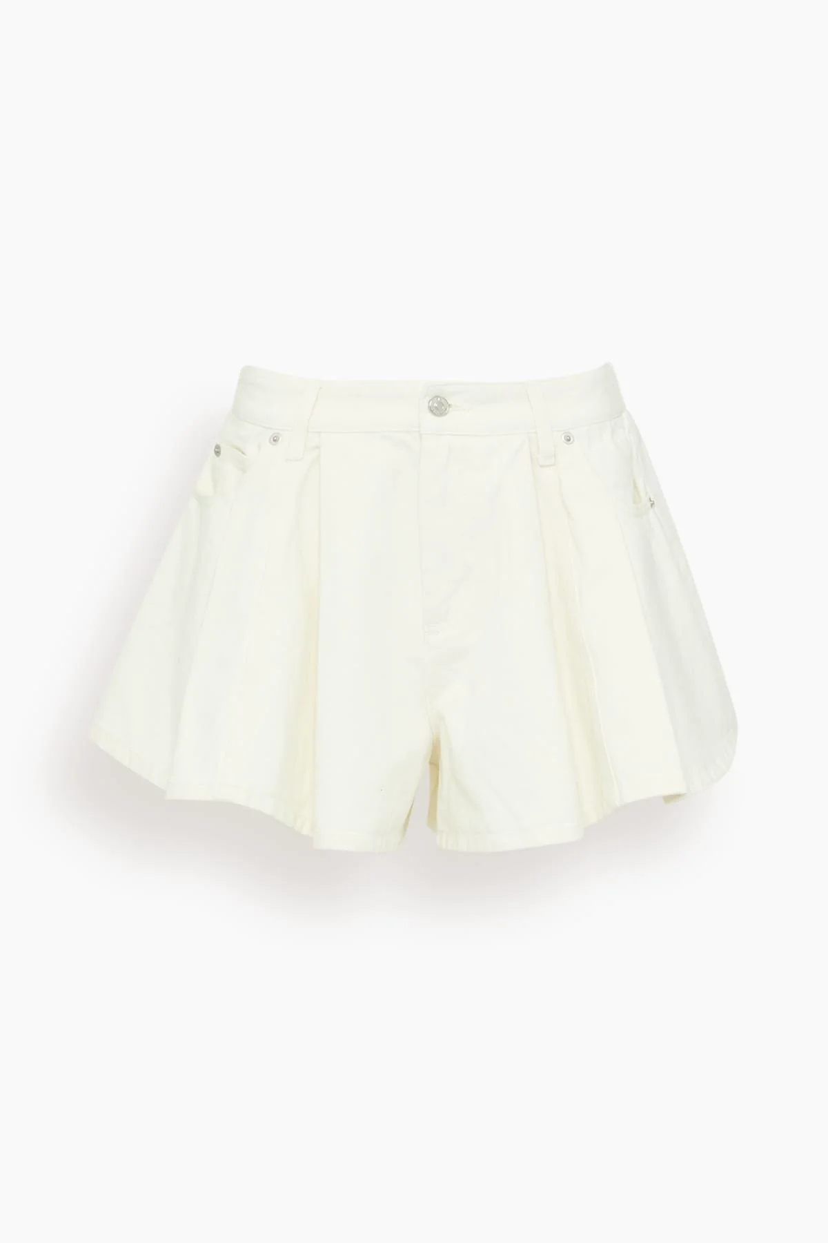 Stasia Denim Jean Shorts in Cream