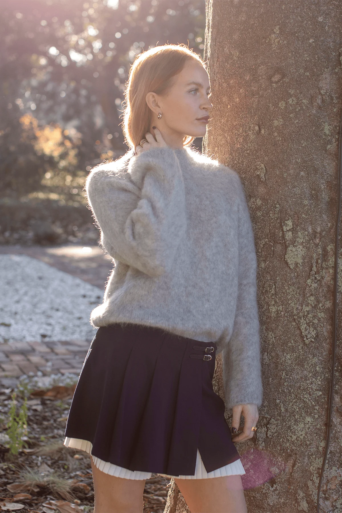 Stretch Baby Suri Alpaca Oversized Sweater in Pearl - Image 5