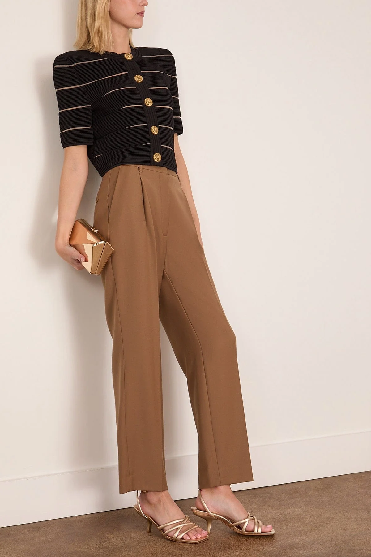 Stripe Knit Cardigan in Black - Image 2