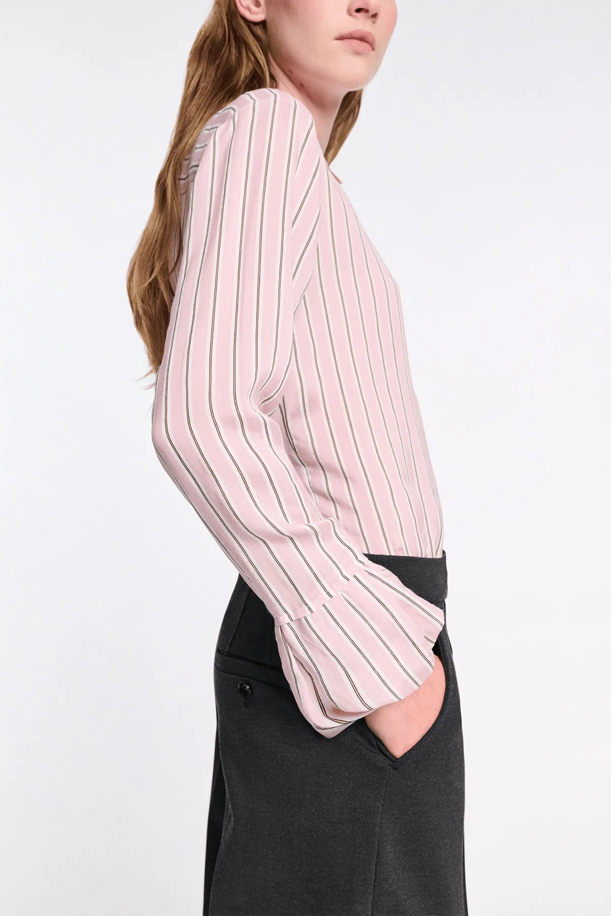 Striped Ease Blouse in Rose Stripe - Image 4