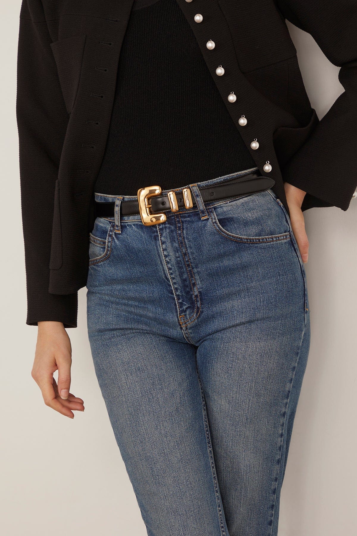 Tetra Belt in Black/Gold - Image 2