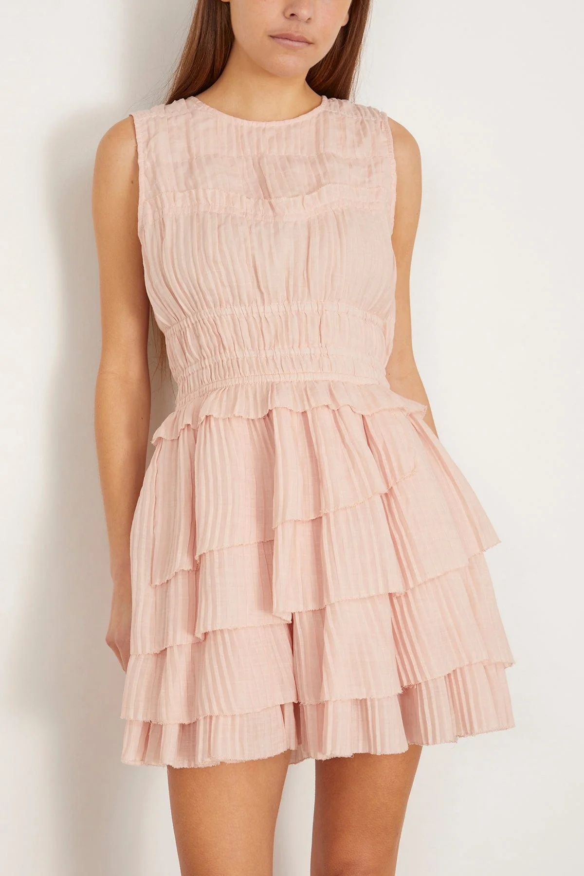 Thalia Ramie Tank Mini Dress in Blush - Image 3