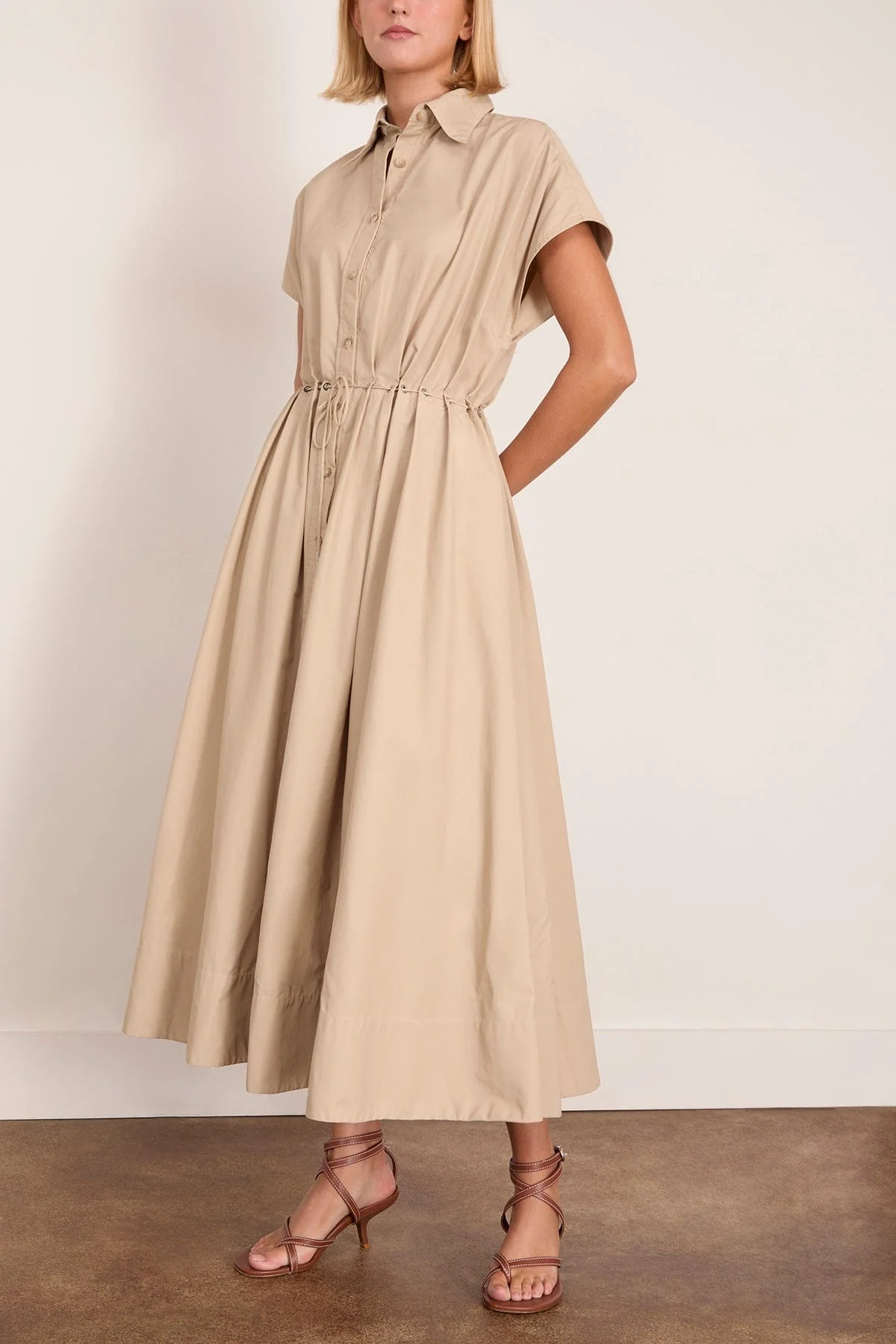 The Blake Short Sleeve Shirtdress in Dune - Image 3