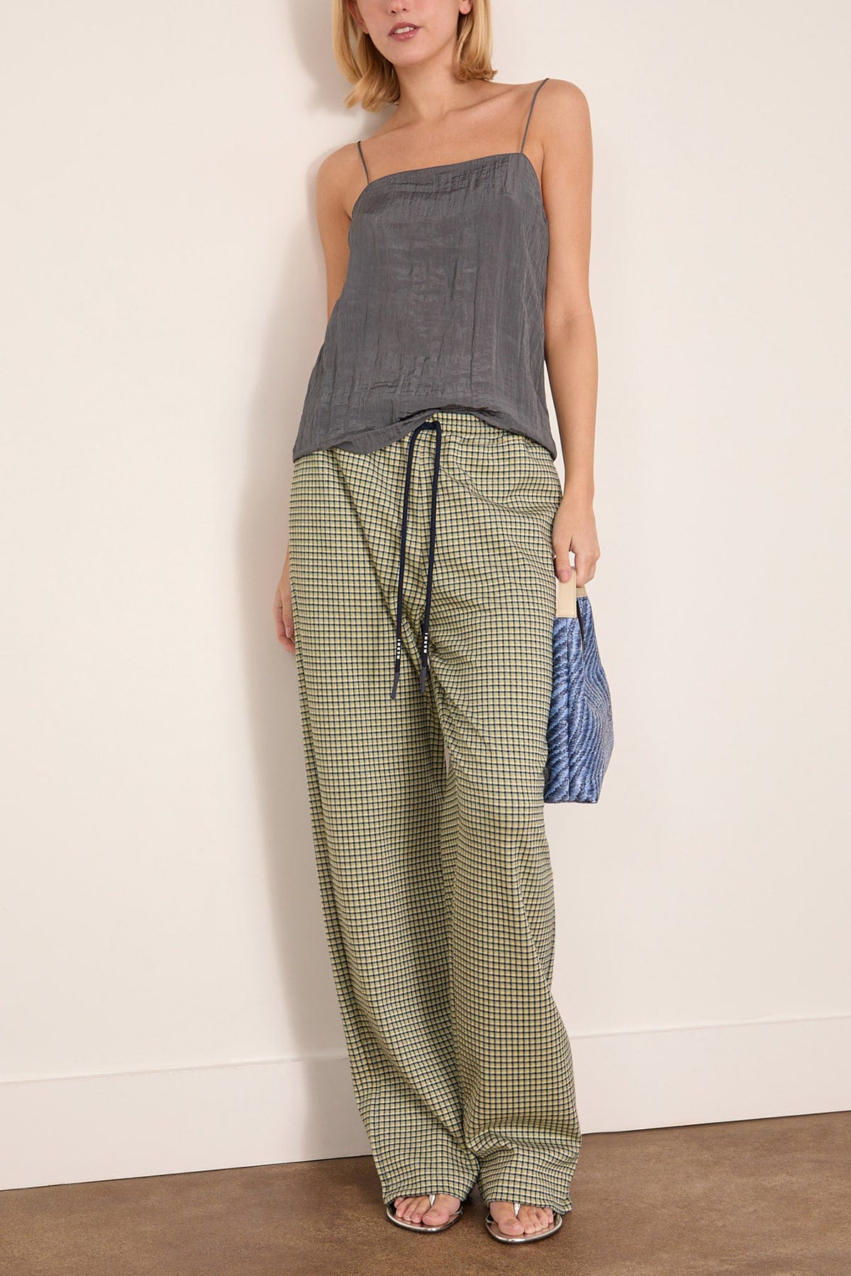 The Crinkle Slip Cami in Dark Grey - Image 2