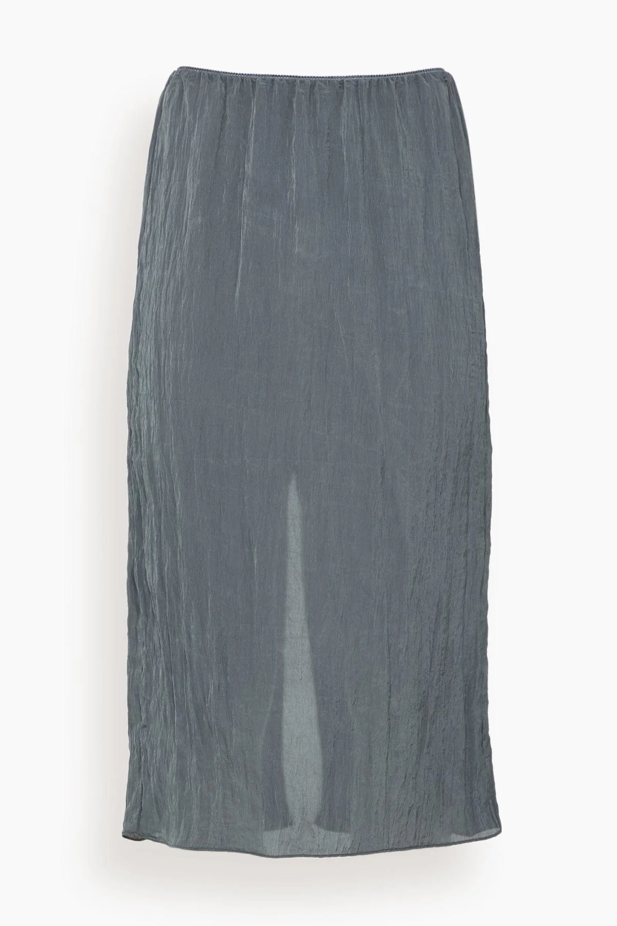 The Crinkle Slip Skirt in Dark Grey