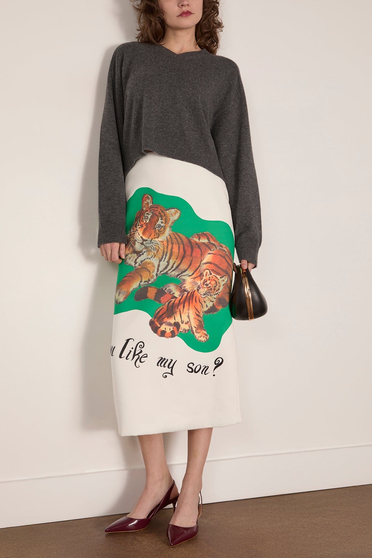 The Mercer Pencil Skirt in Tiger Print - Image 2