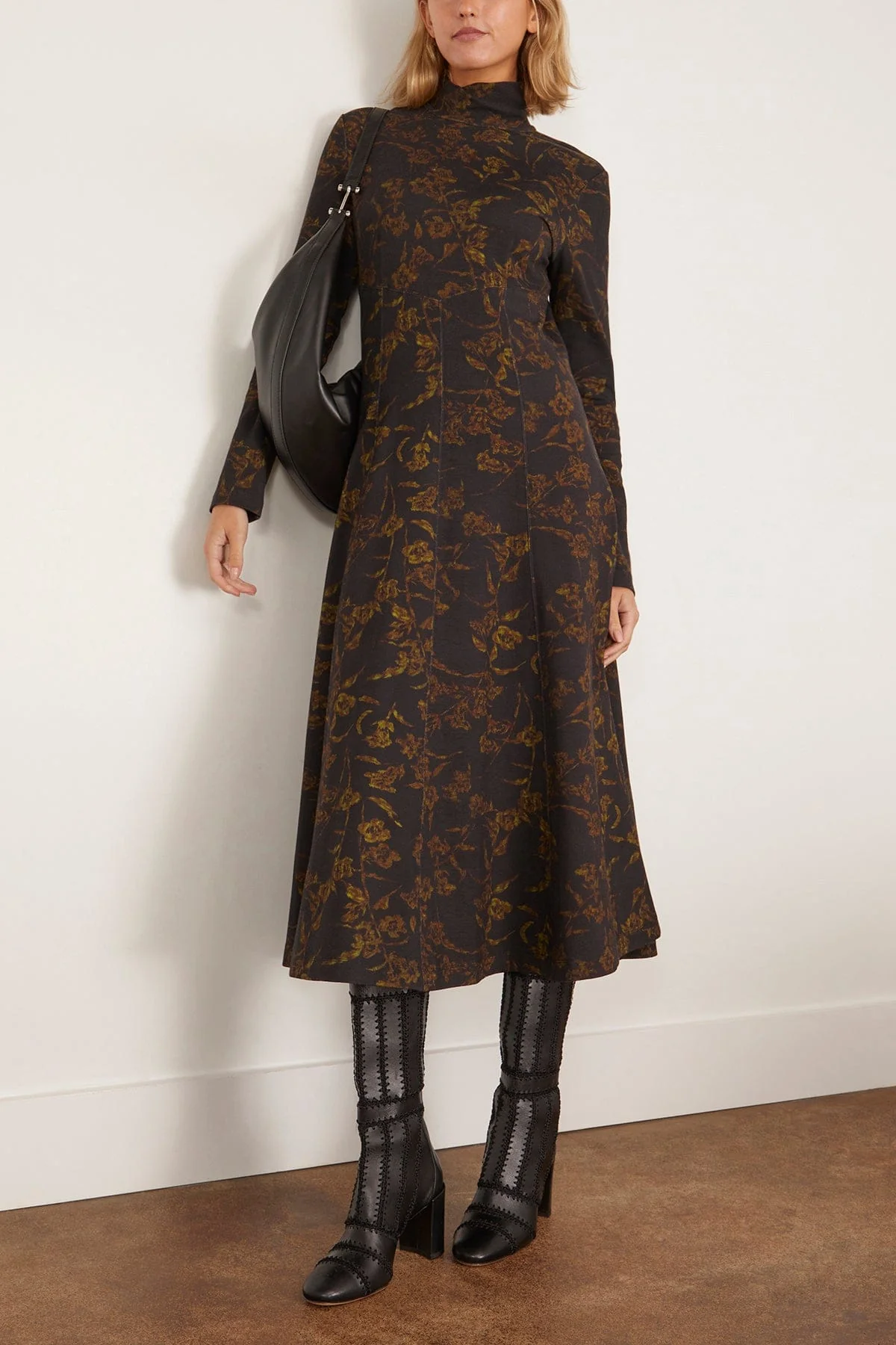 Thea Dress in Black Forest/Green Multi - Image 2