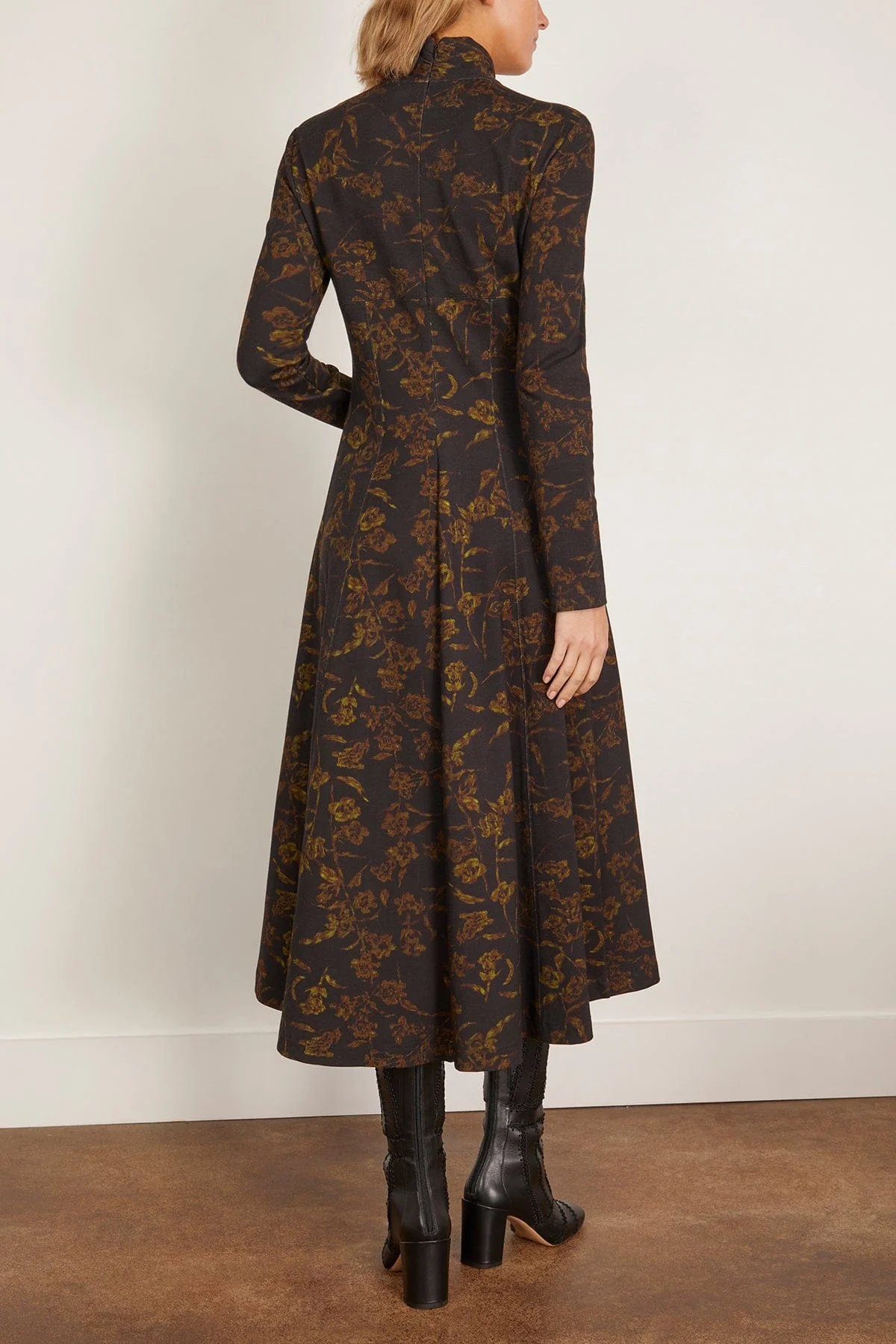Thea Dress in Black Forest/Green Multi - Image 4
