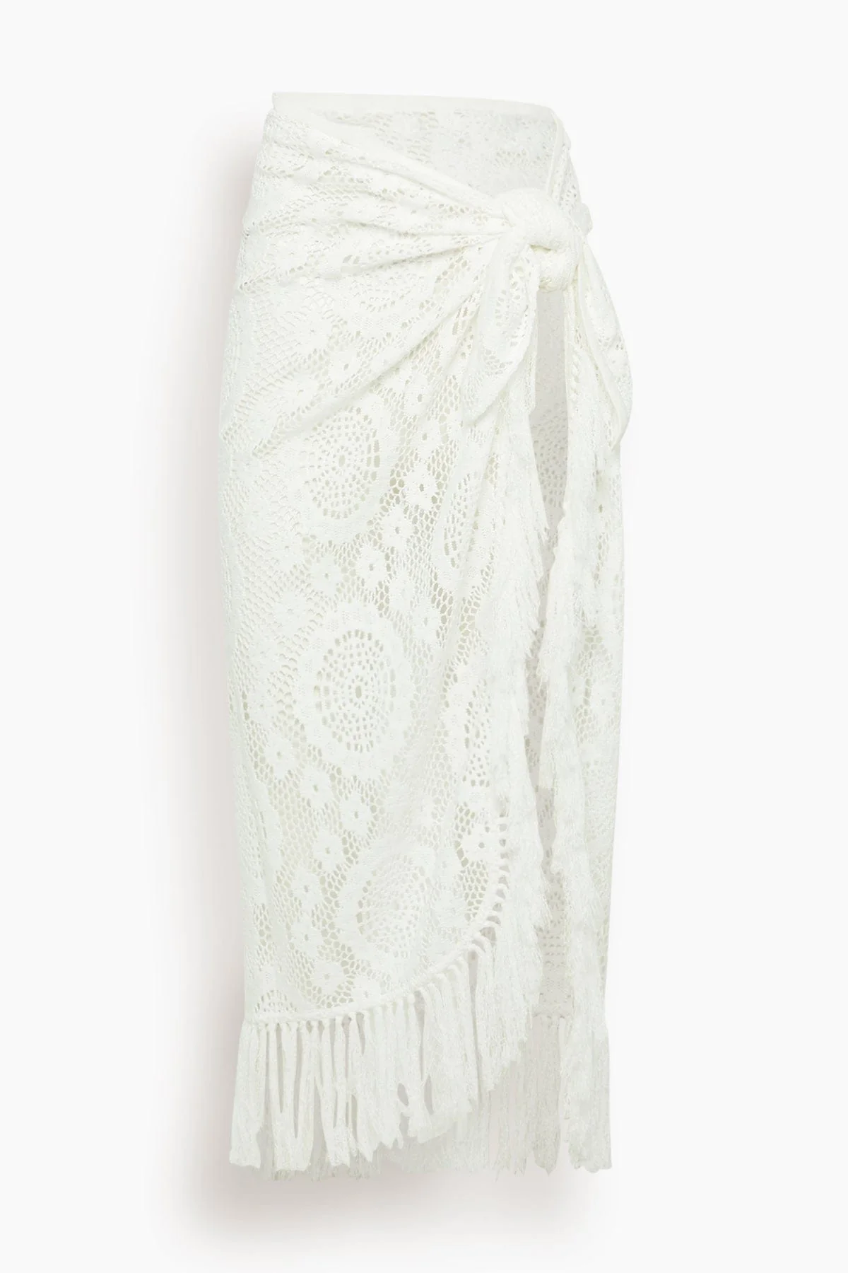 Thyri Fringe Trim Parreo in White
