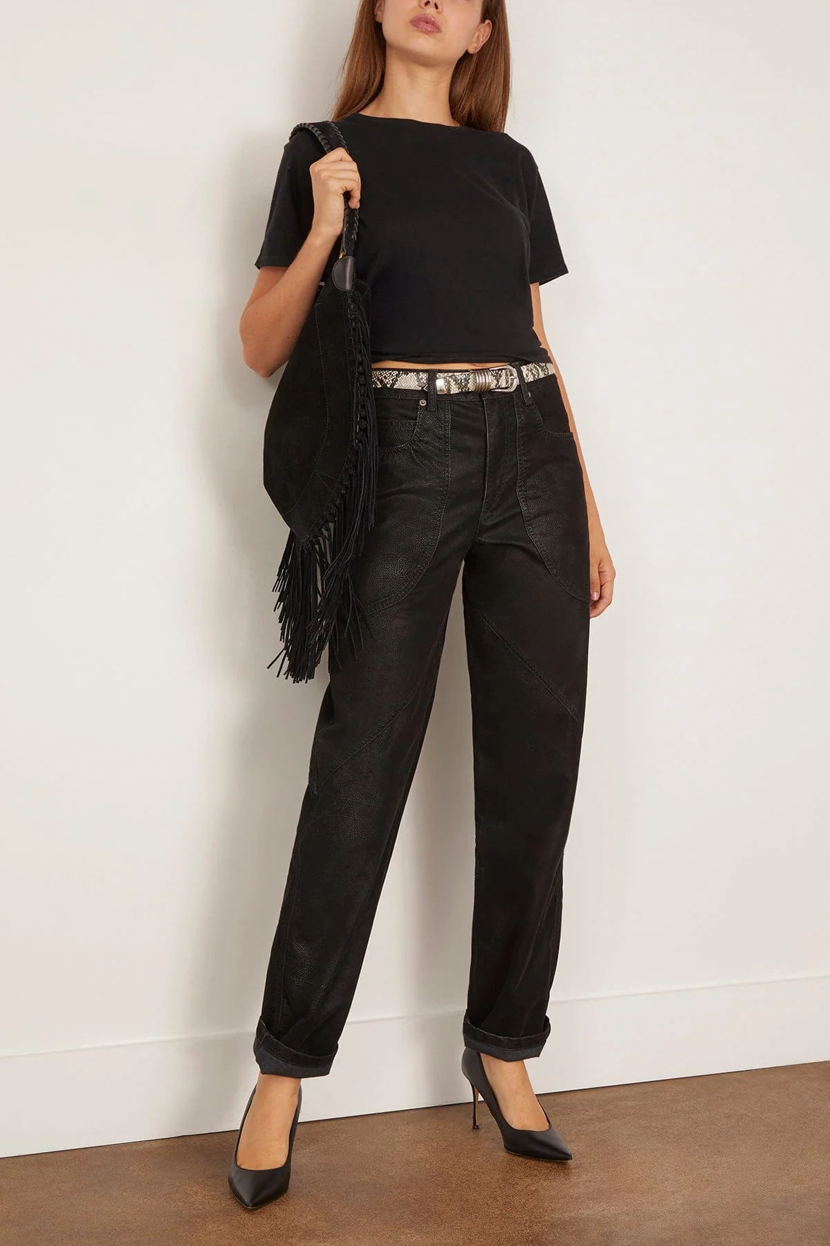 Tight Waist Tee in Black - Image 2