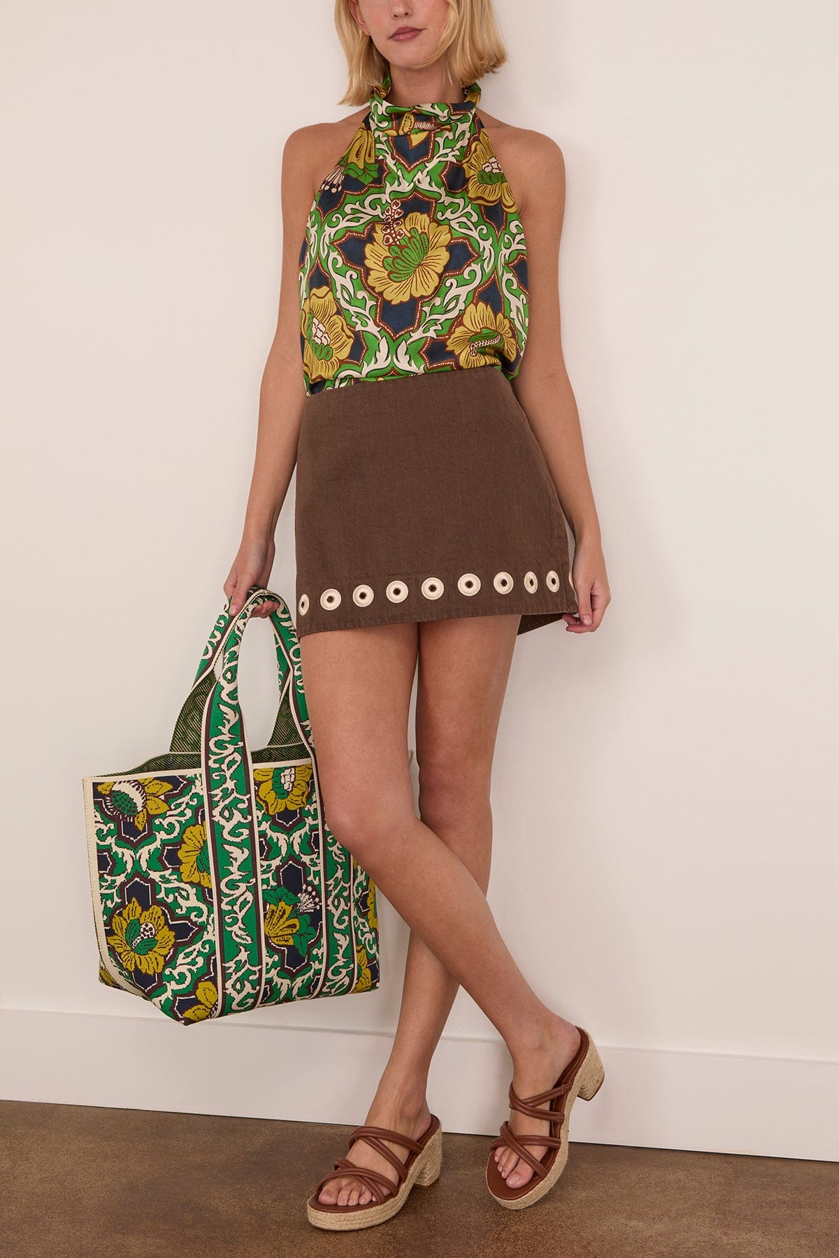 Tobe Denim Skirt in Chocolate - Image 2