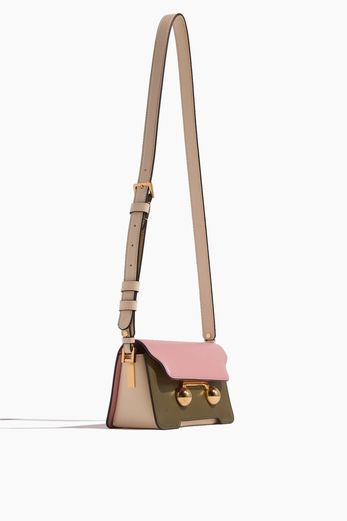 Trunkaroo Mini Shoulder Bag in Camelia/Deep Sage/Shell - Image 3