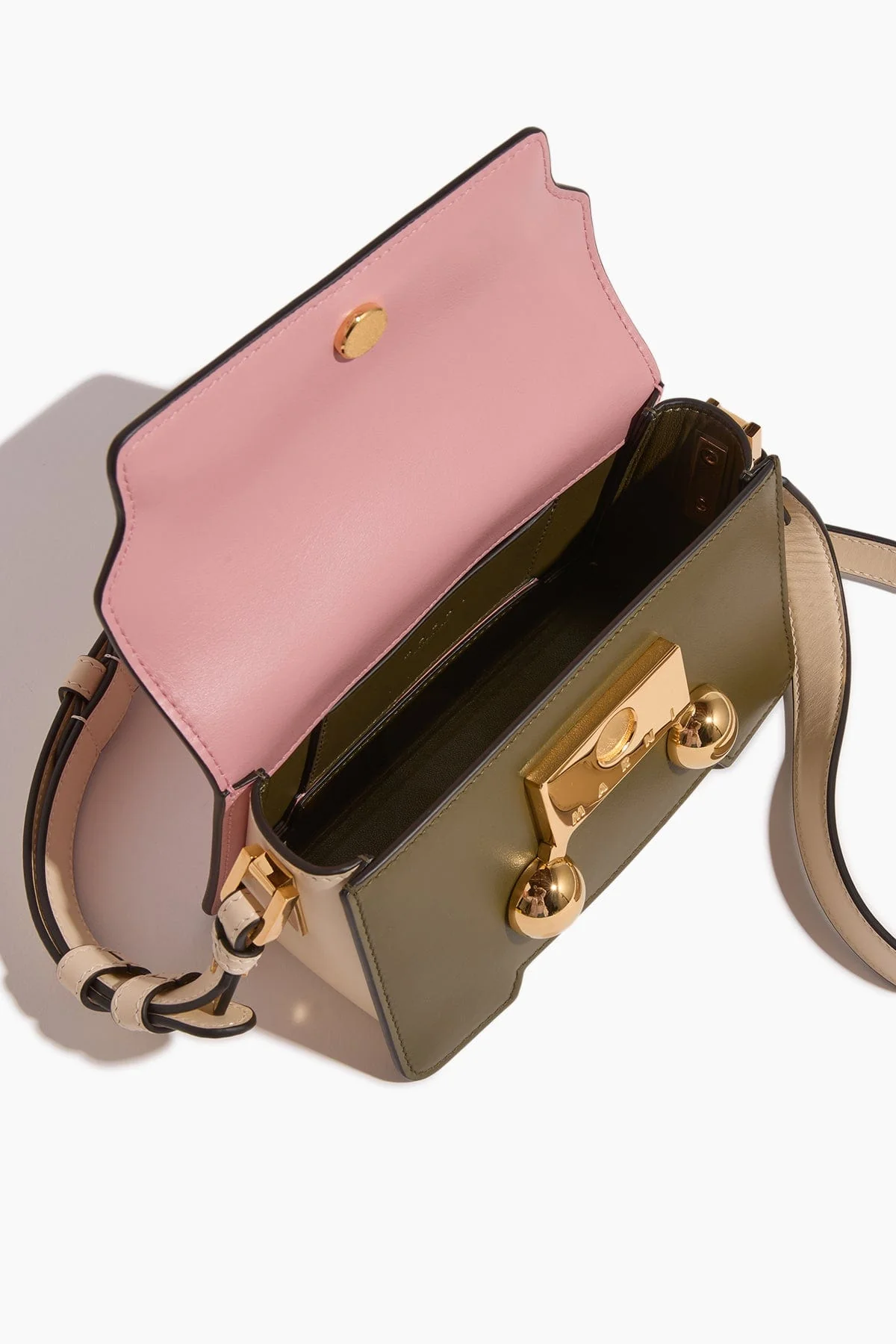 Trunkaroo Mini Shoulder Bag in Camelia/Deep Sage/Shell - Image 4